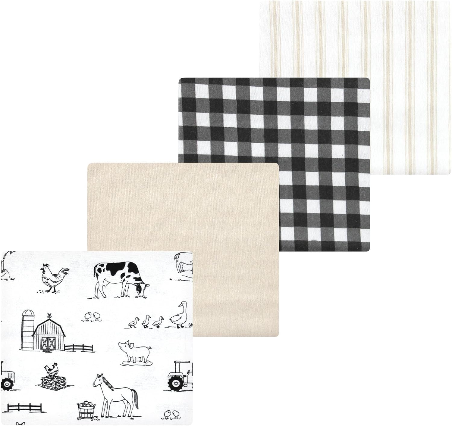 Luvable Friends Hudson Baby Flannel Receiving Blankets 4pk 5
