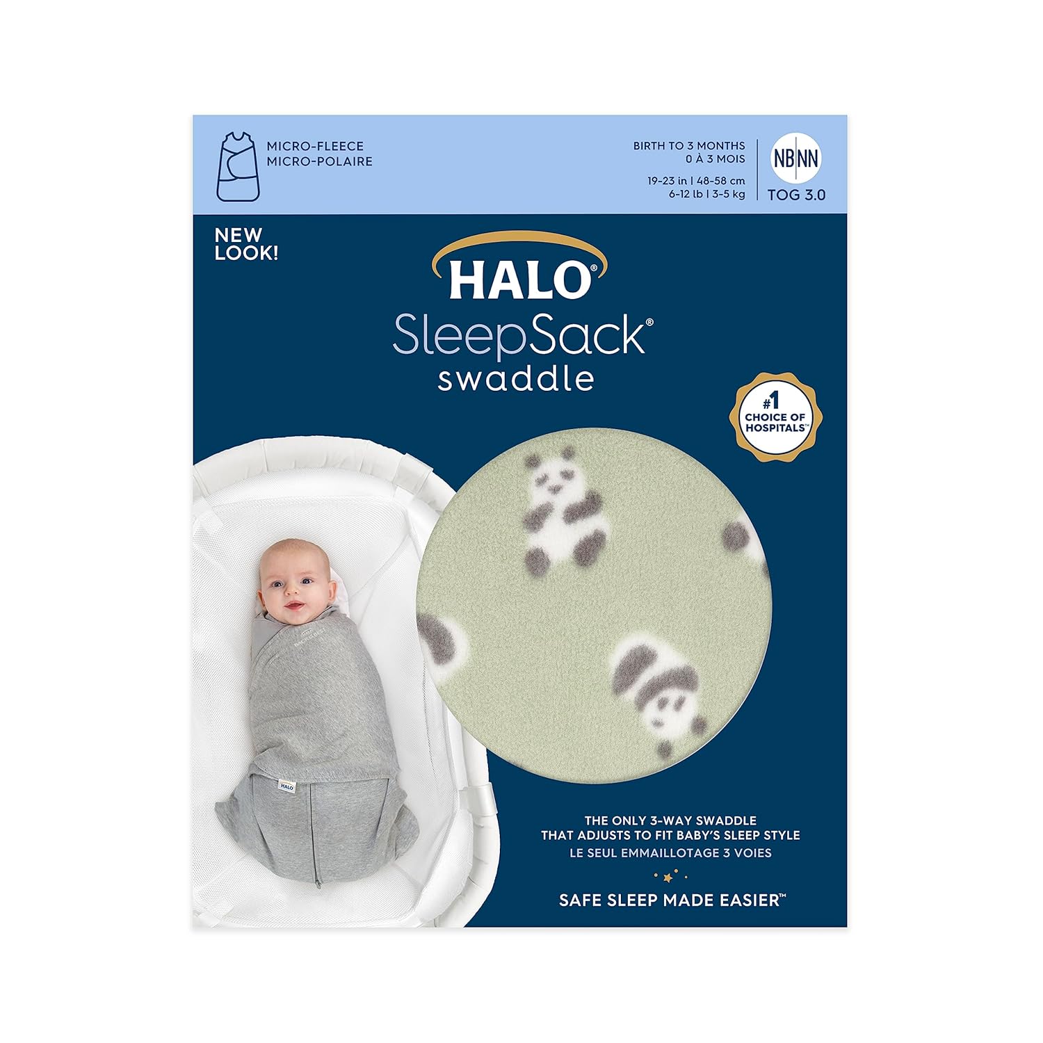 HALO Micro-Fleece Sleepsack Swaddle for 3-6 Months 1