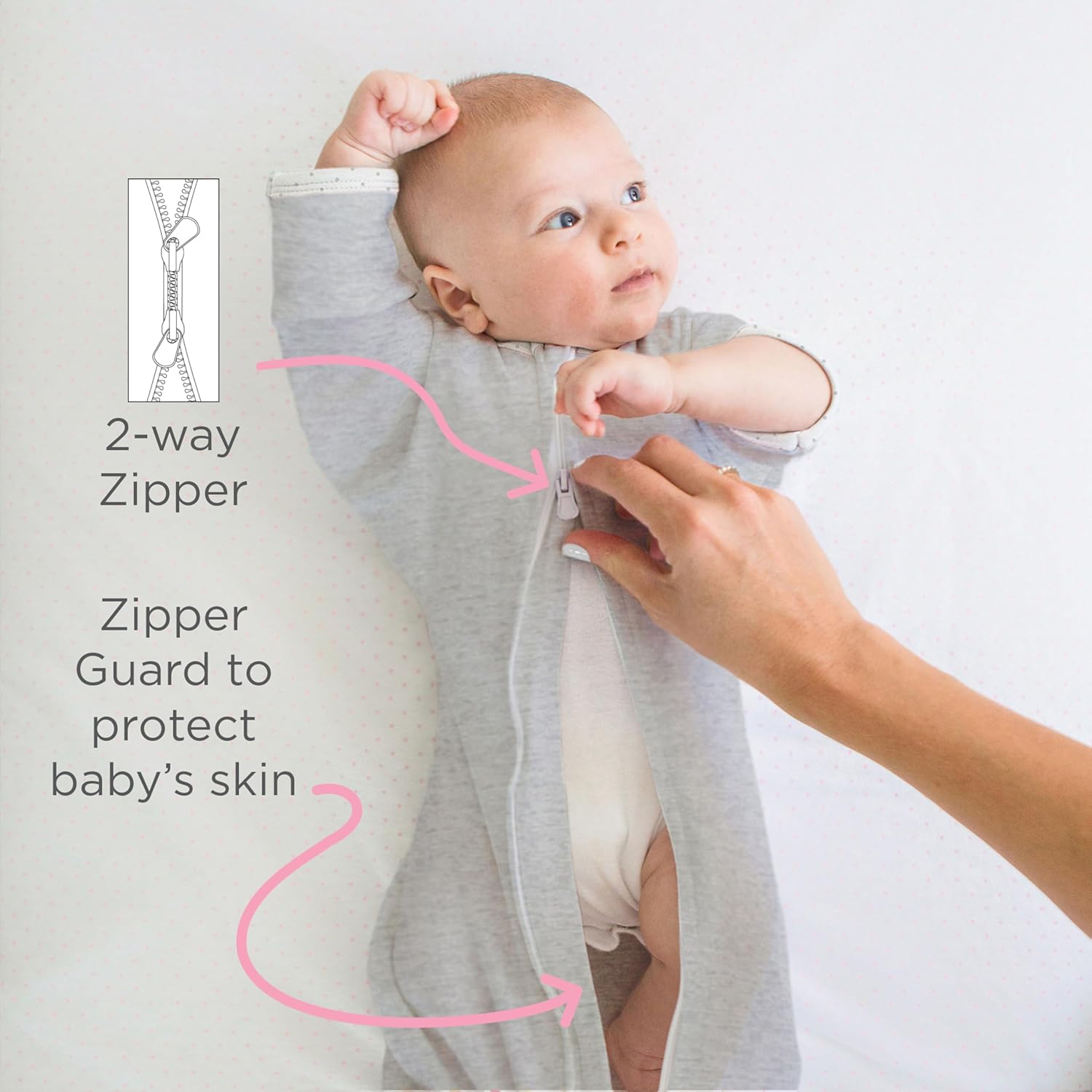 SwaddleDesigns Transitional Swaddle Sack 0-3 Months Heathered Oatmeal