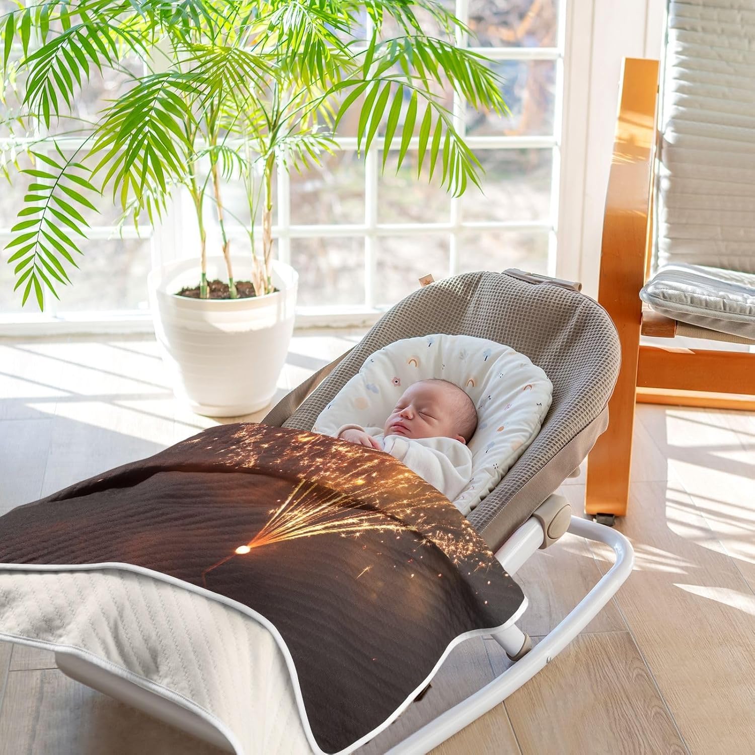 Burbuja Gold Heart Baby Blanket for Boys Girls 30x40