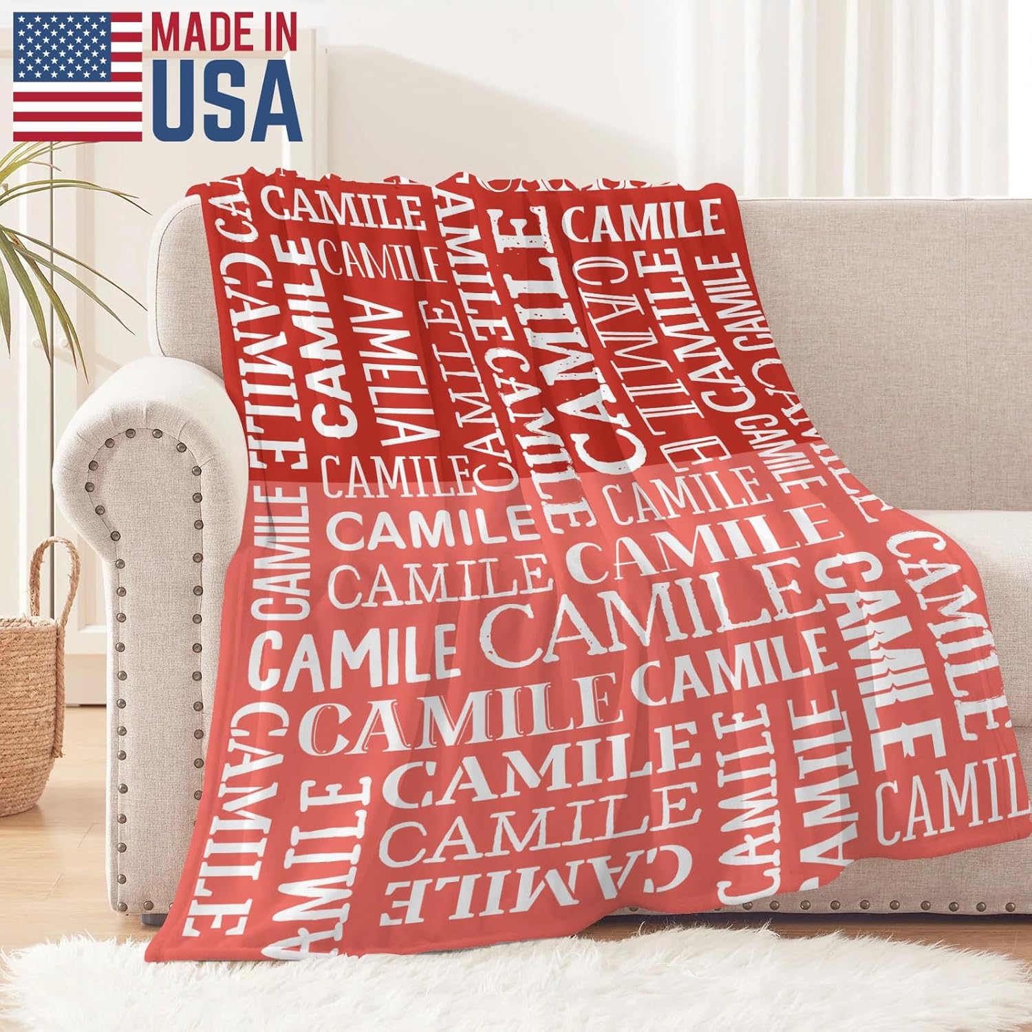 Deven Text Red Watermelon Personalized Baby Blanket 30x40 in