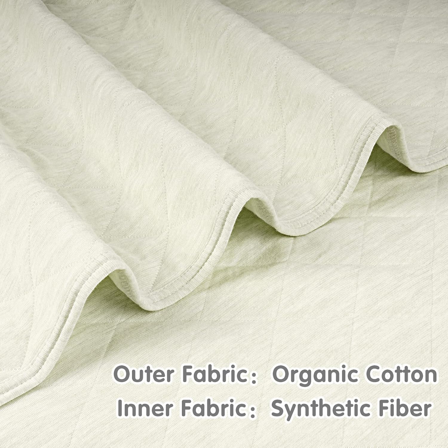 Zenssia Organic Cotton Baby Blanket - Ivory 39x39 Inches