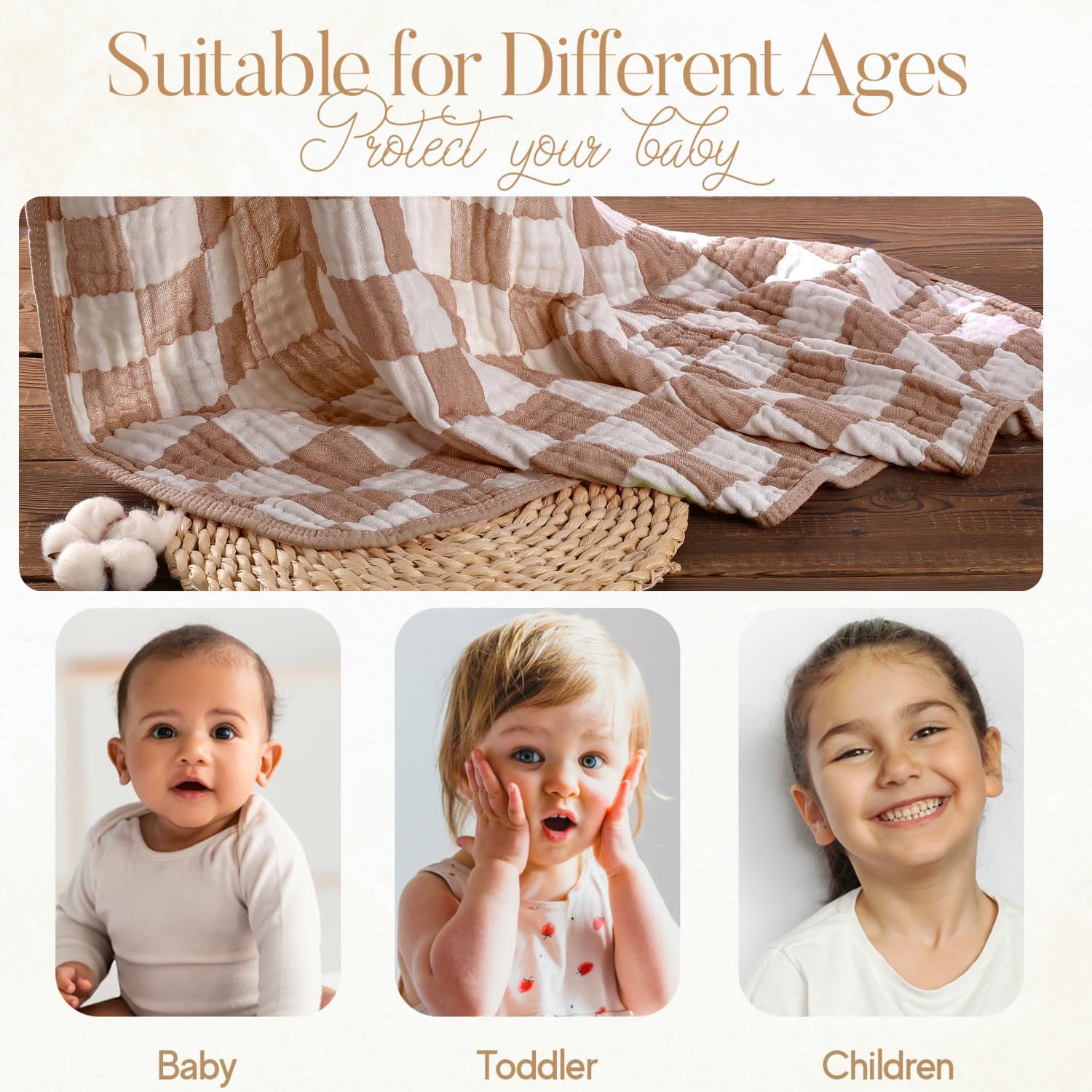 Ultra Soft Muslin Swaddling Blanket for Babies