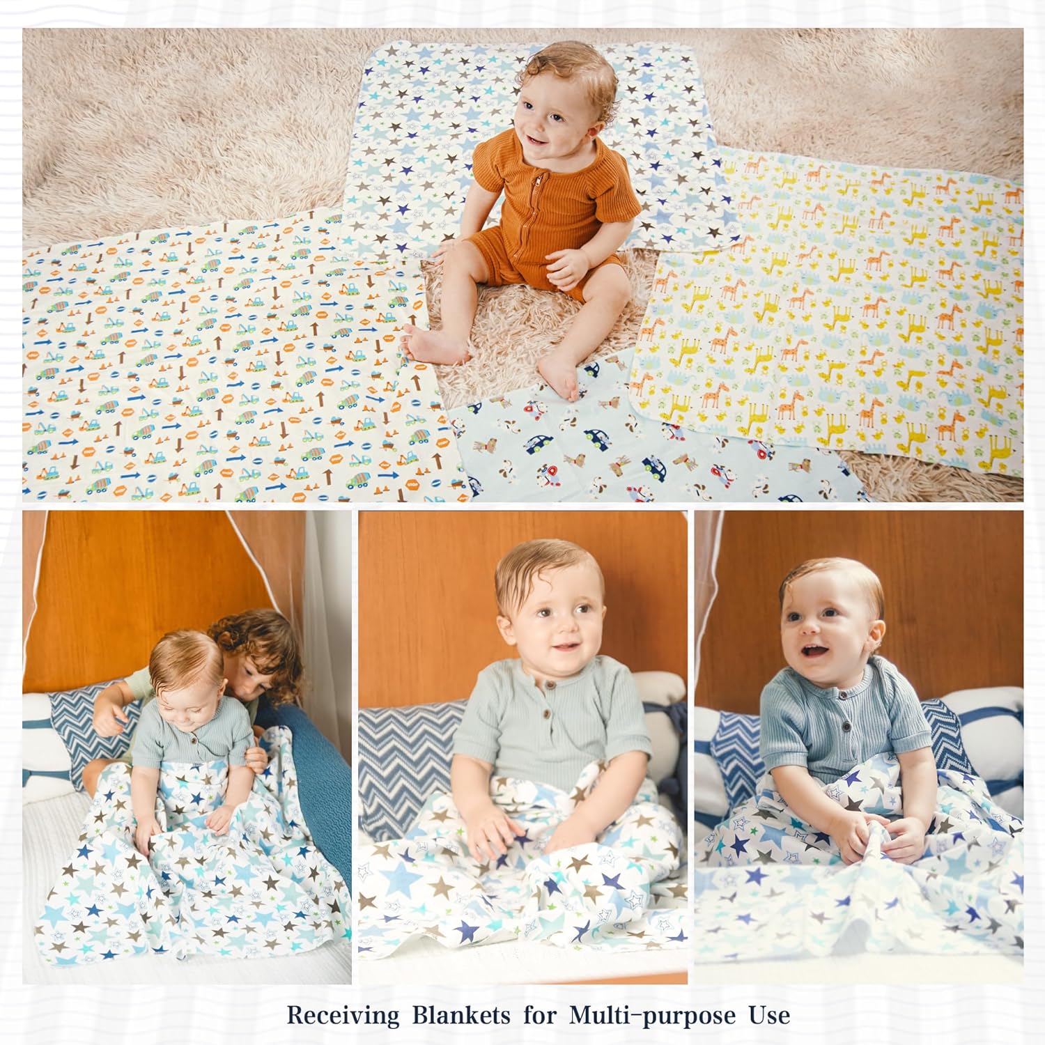 Omilion 34 Pack Baby Blanket Washcloth Set