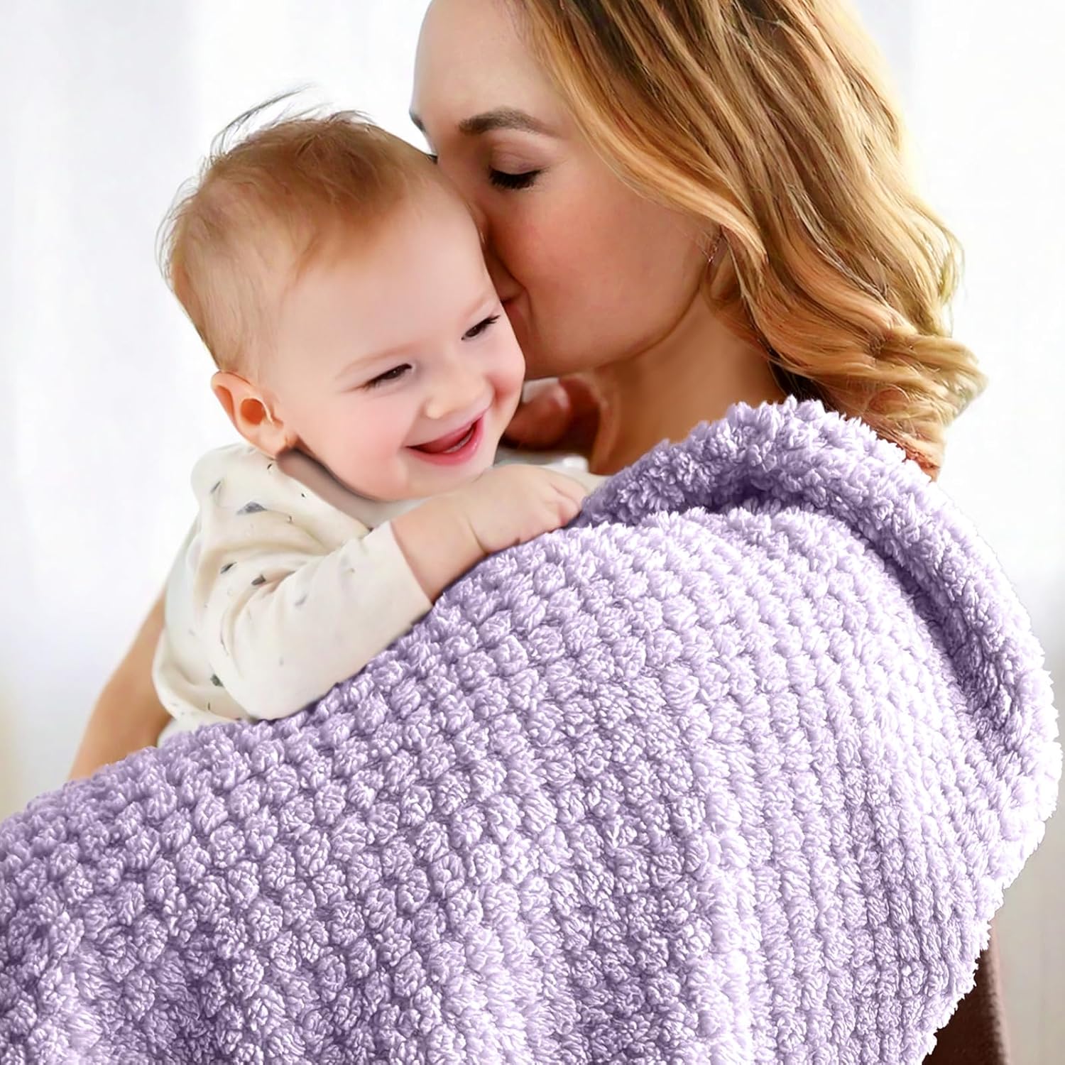 KENPERRY Ultra Soft Fleece Baby Blanket Purple 30 X 40