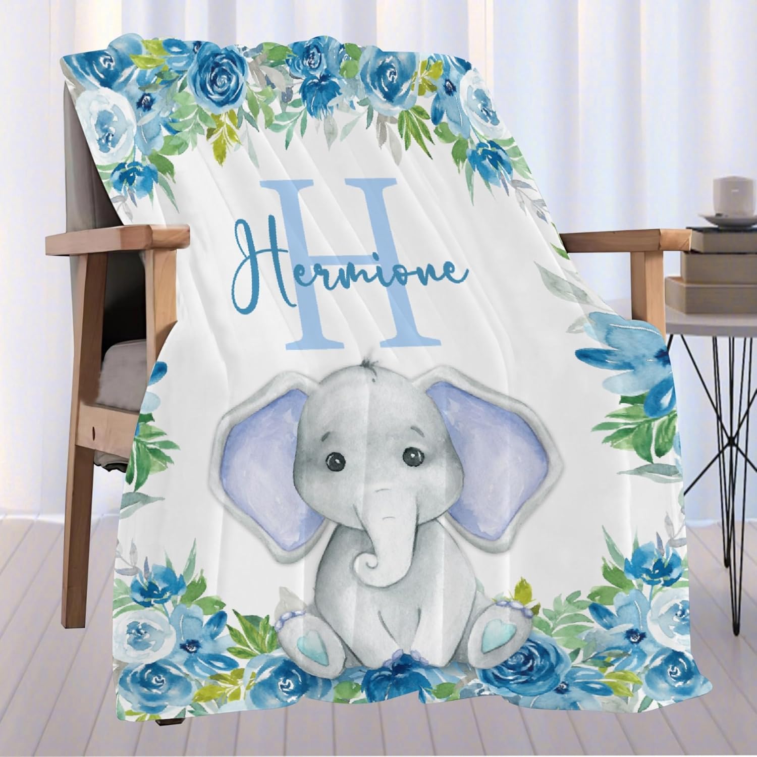 Aniruddha Custom Elephant Baby Name Blanket 1