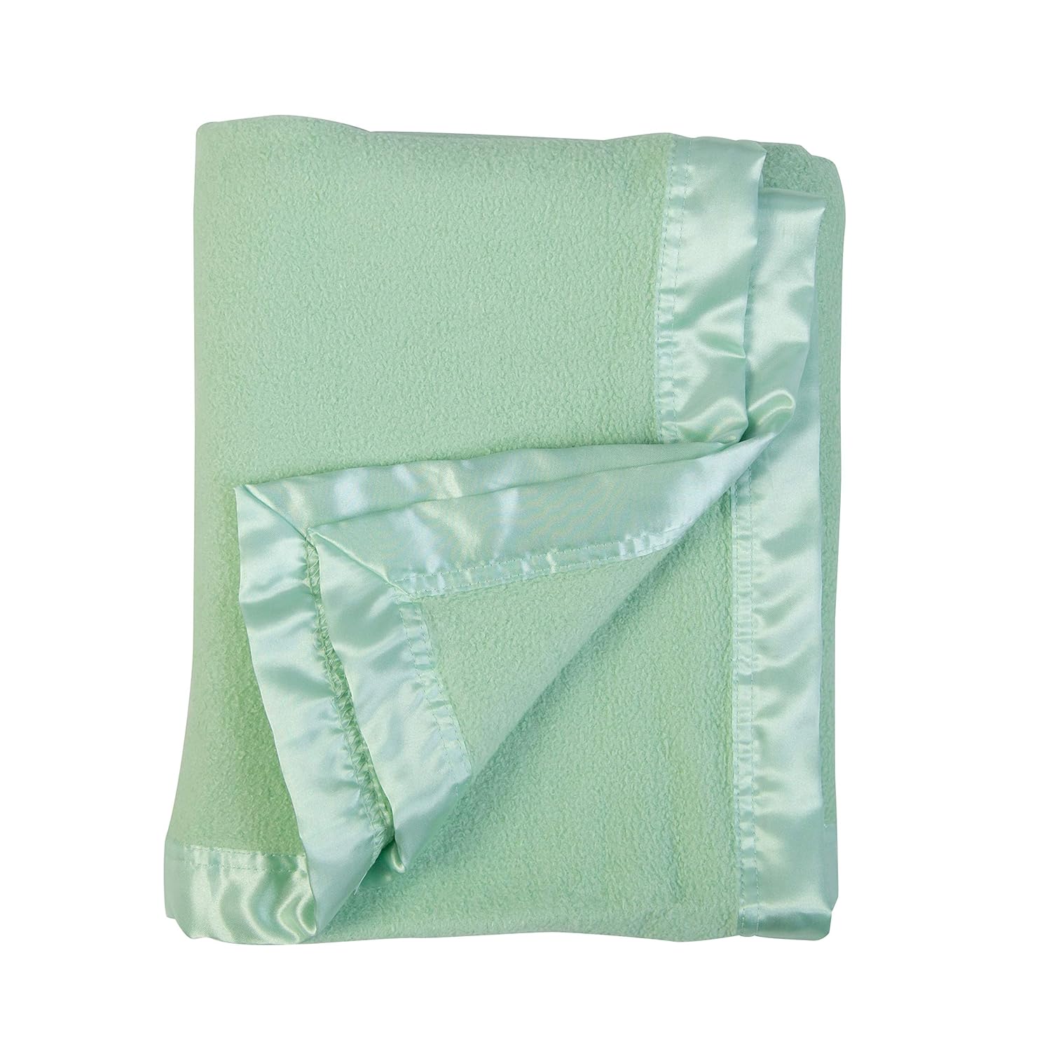 Bamboo Rayon Toddler Security Blanket - Soft Light Green with Satin Edging