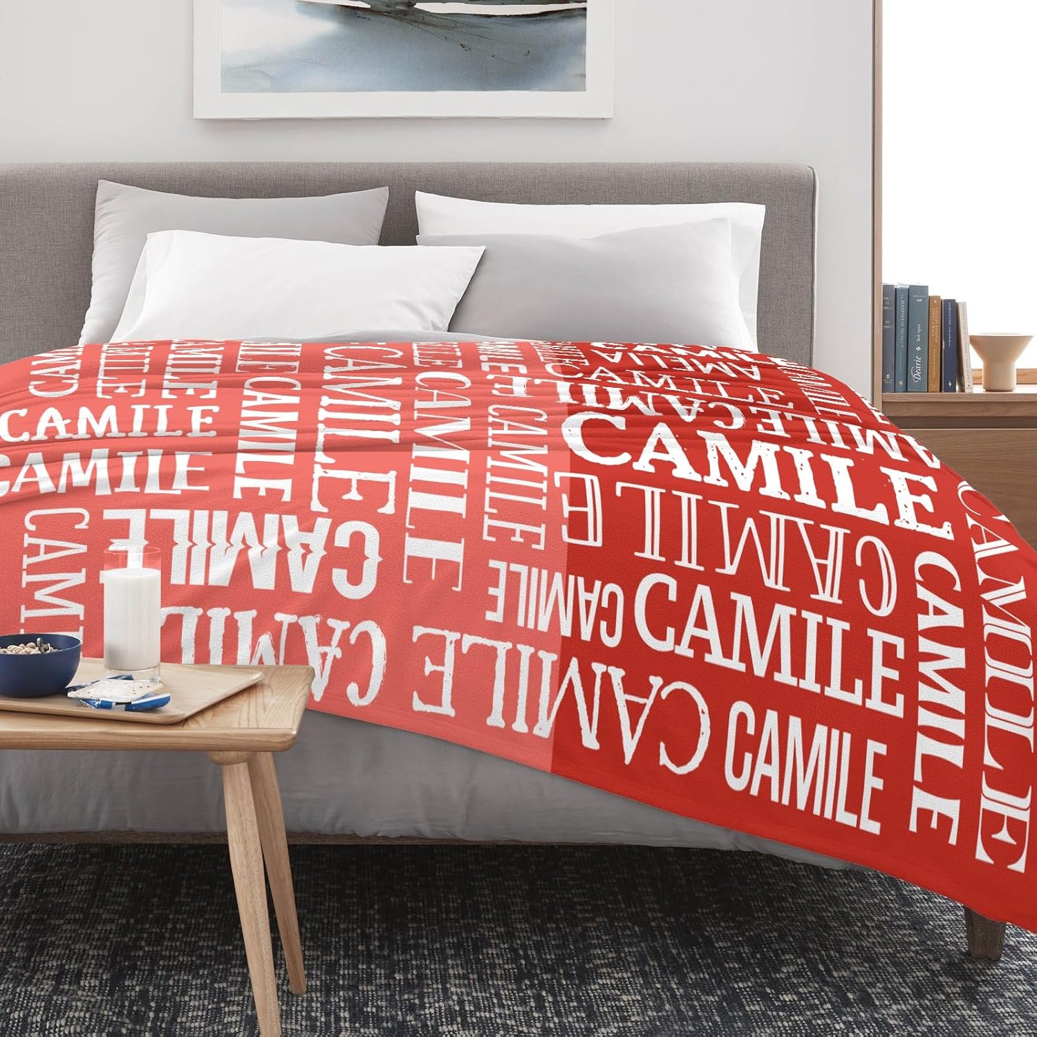Deven Text Red Watermelon Personalized Baby Blanket 30x40 in