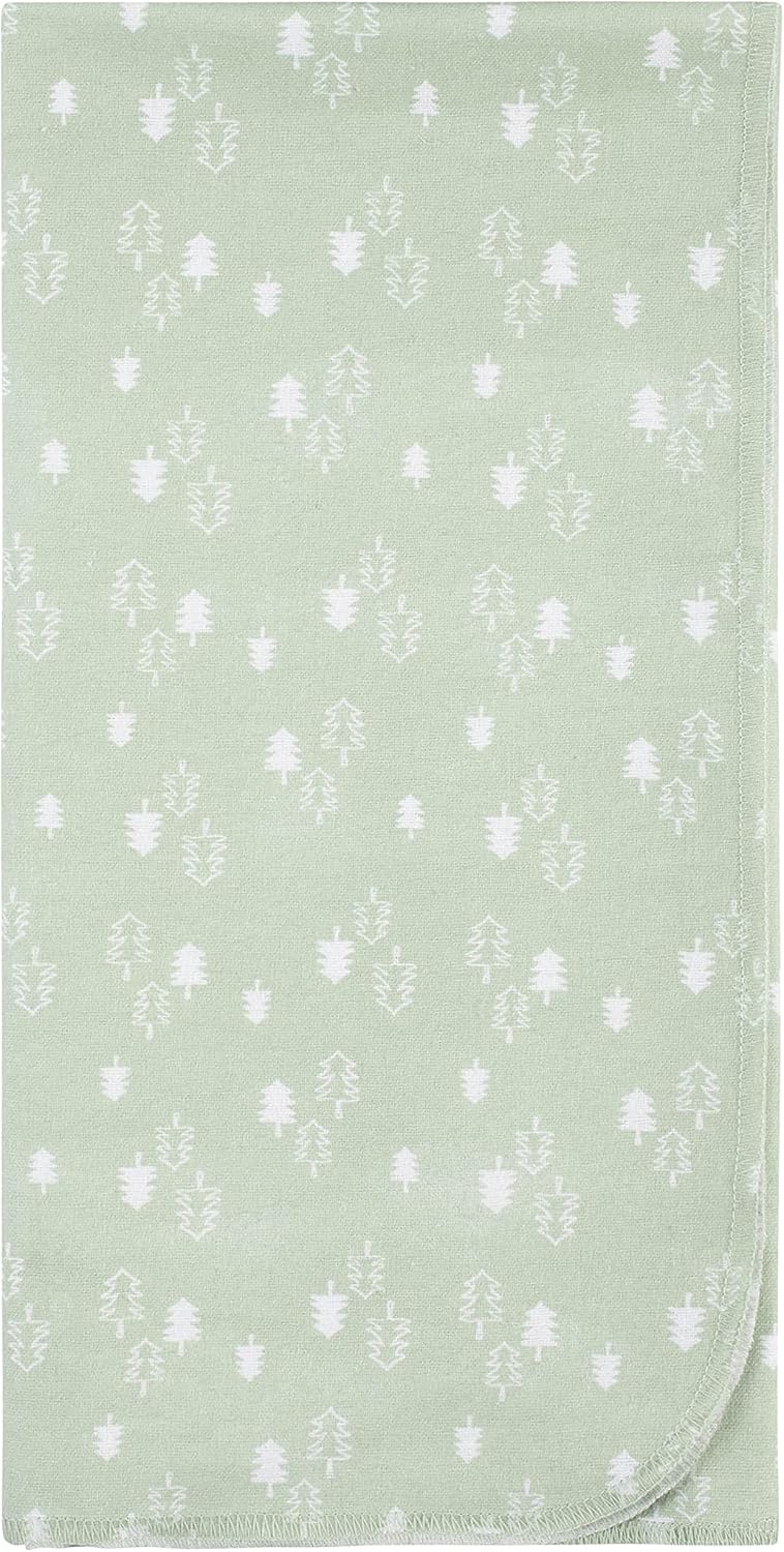 Gerber Woodland White Flannel Swaddle Blankets 5 Count