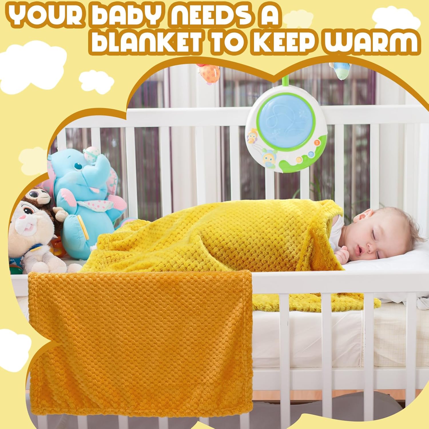 Frienda 4 Pcs Fluffy Baby Blanket for Boys Girls 1