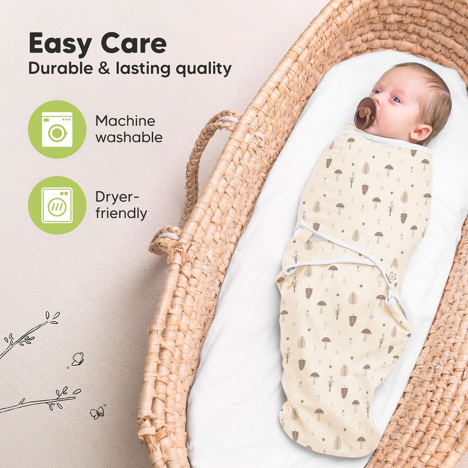 KeaBabies 3-Pack Organic Cotton Sleep Sacks - Dino Ridge