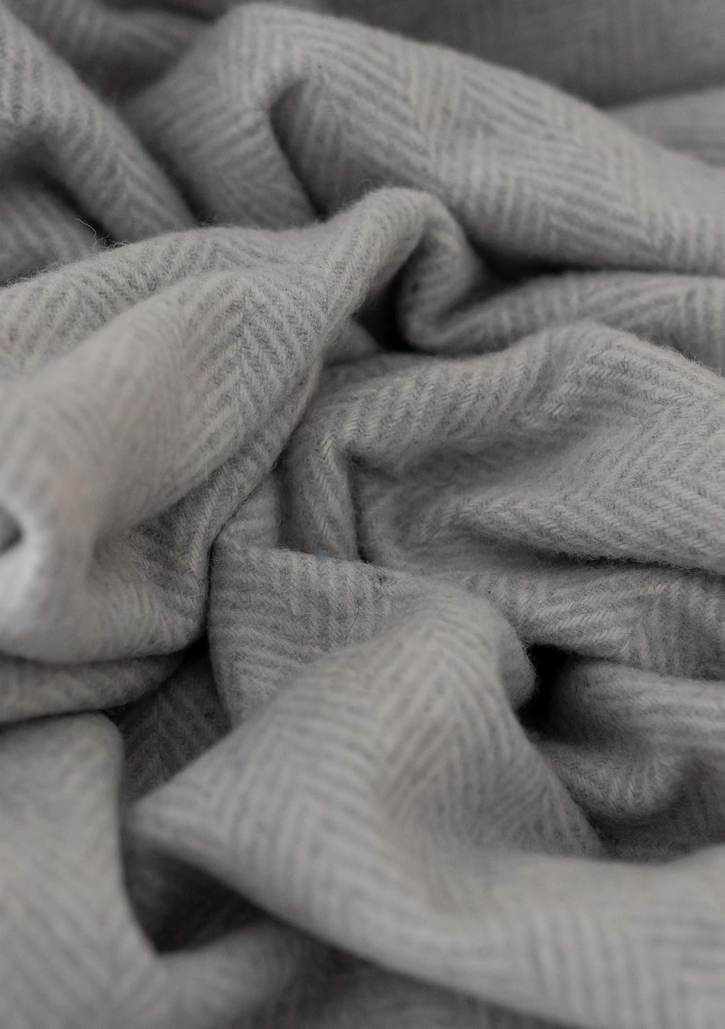 The Tartan Blanket Co Recycled Wool Herringbone Blanket 59 x 75
