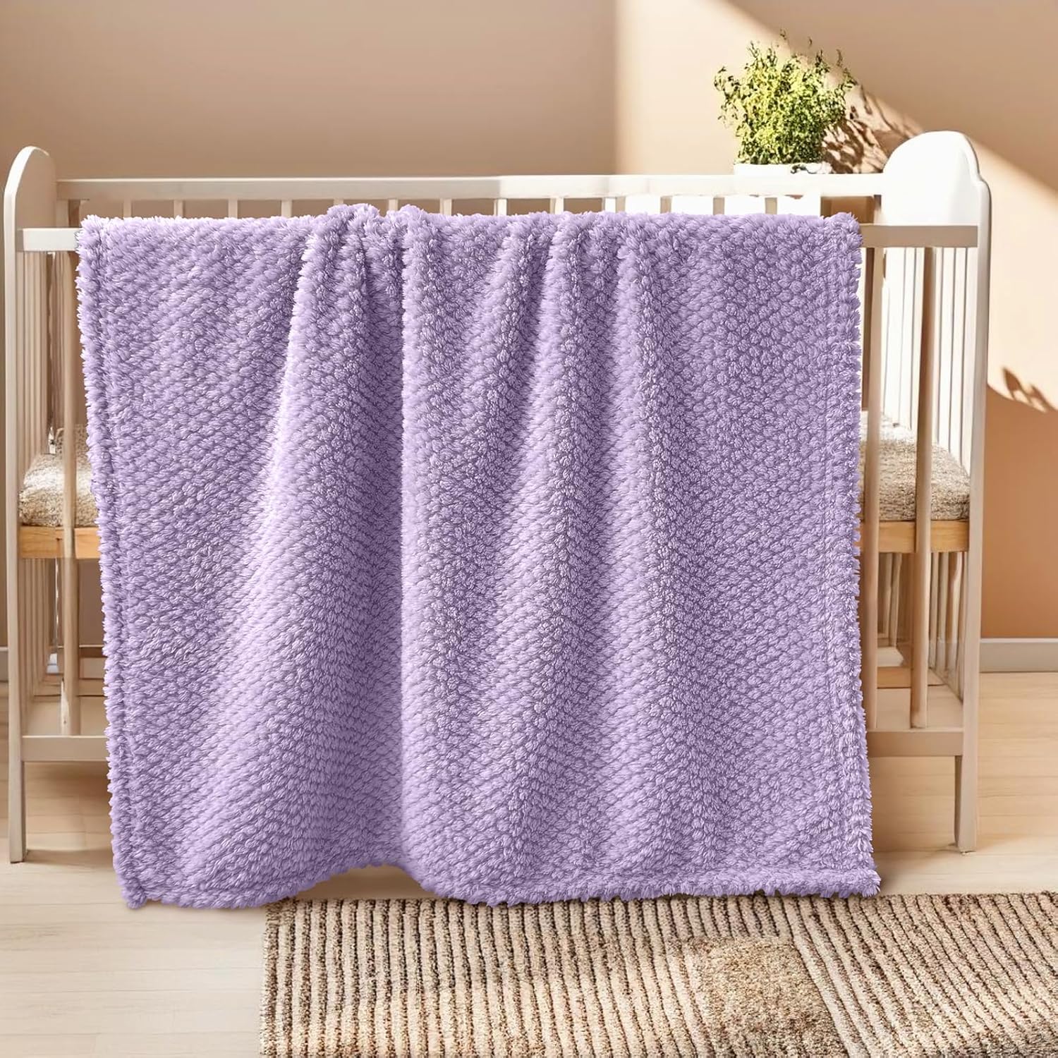 KENPERRY Ultra Soft Fleece Baby Blanket Purple 30 X 40