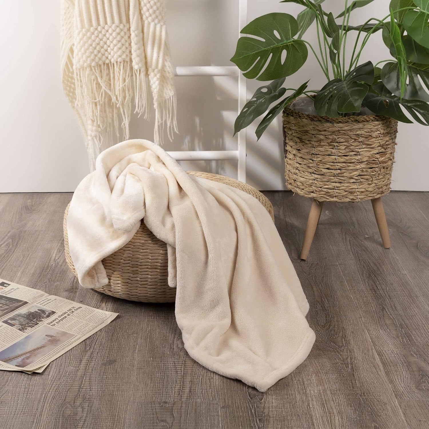 NANPIPER Super Soft Fleece Baby Blanket 30x40 Beige