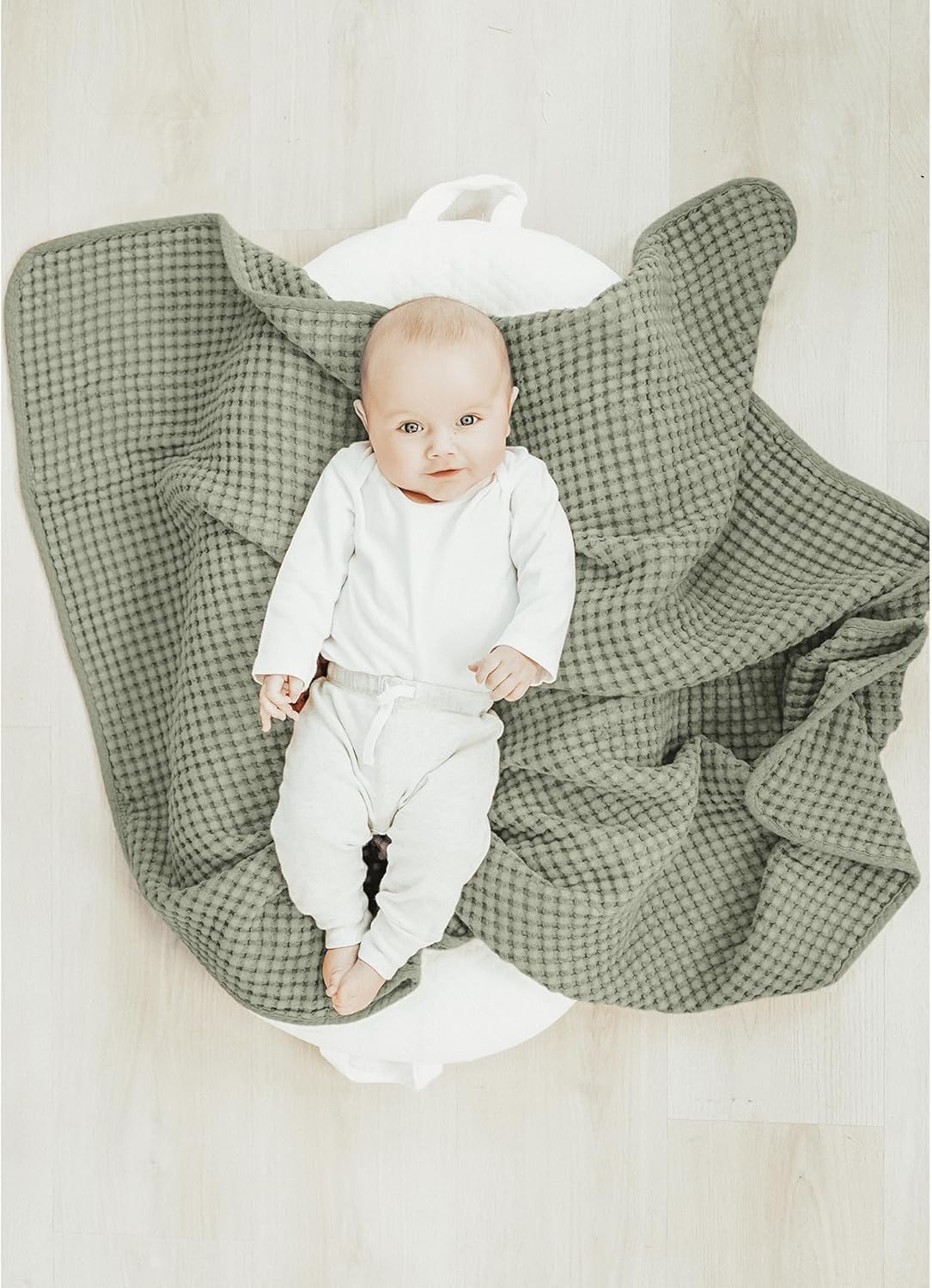 Konssy Waffle Baby Blanket - Soft Cozy Lightweight Swaddle for Boys Girls