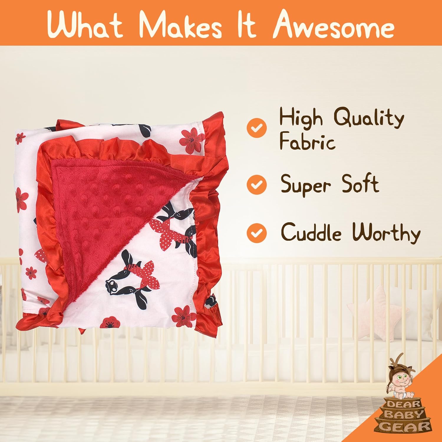 Dear Baby Gear Farm Deluxe Baby Blanket - 32x32 Inches 1