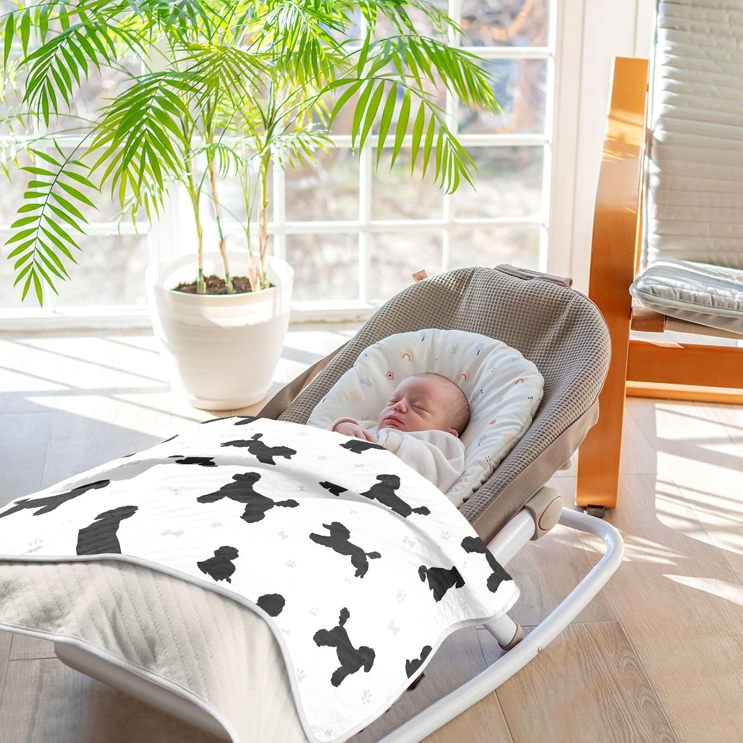 KICPOAY Medium Poodle Swaddle Blanket for Baby
