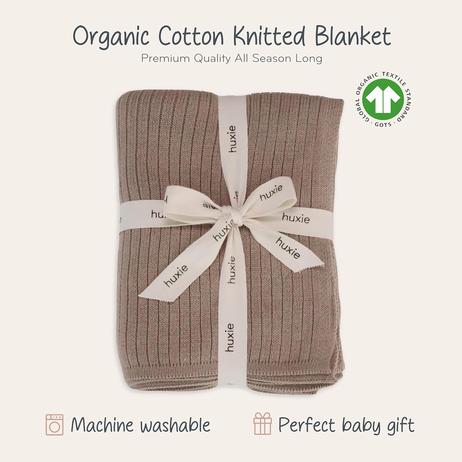 Huxie Organic Cotton Baby Blanket - 30 x 40 Swaddle Blanket
