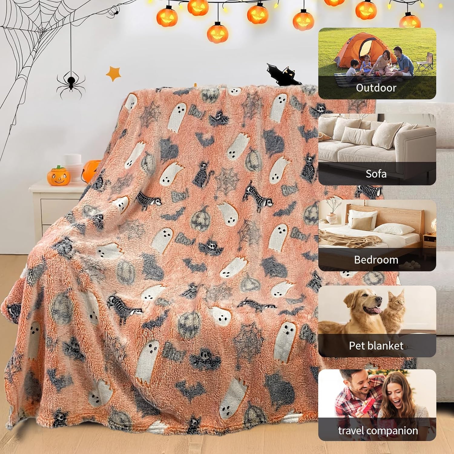 Cute Halloween Blanket for Kids and Adults 50x60