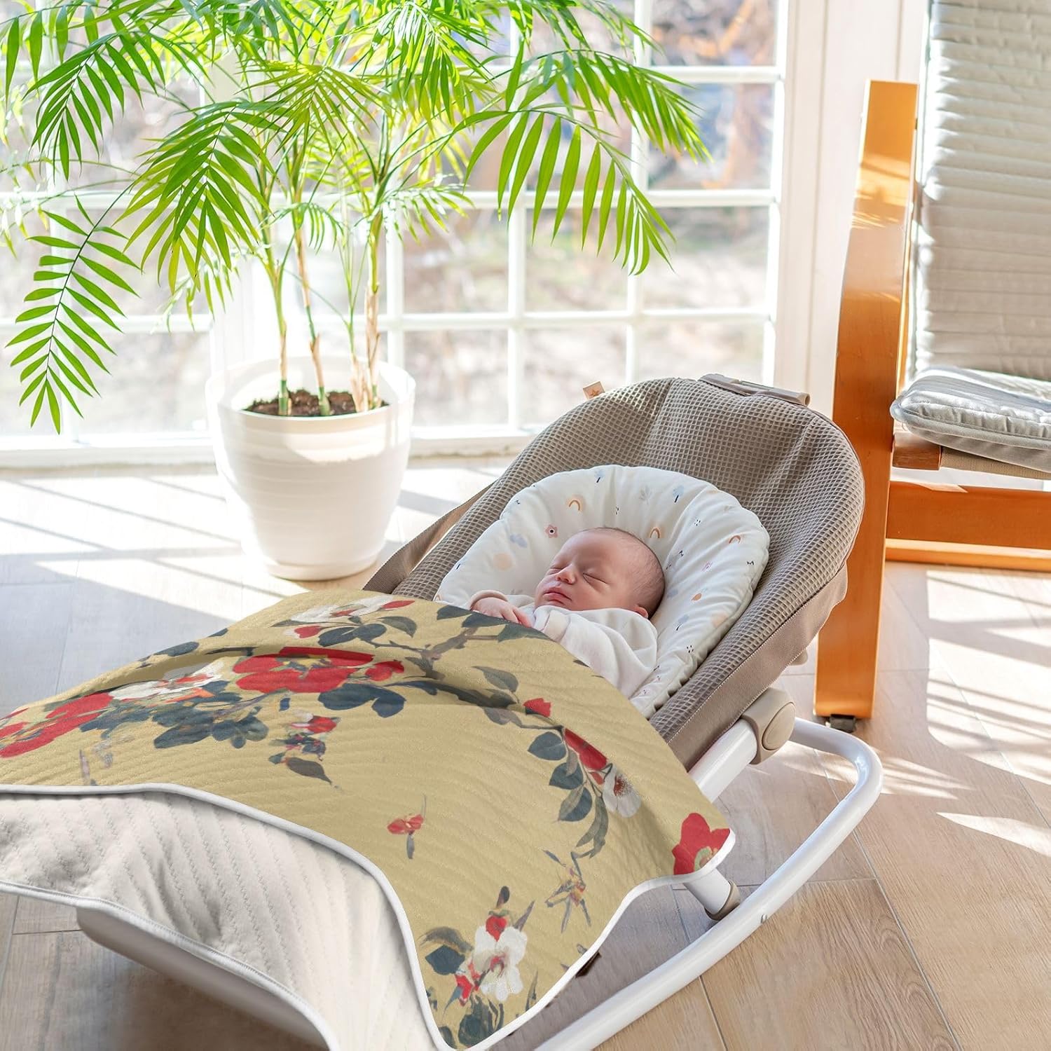 WELLDAY Baby Blanket - Japanese Tea Tree Floral 30x40 Inch 1