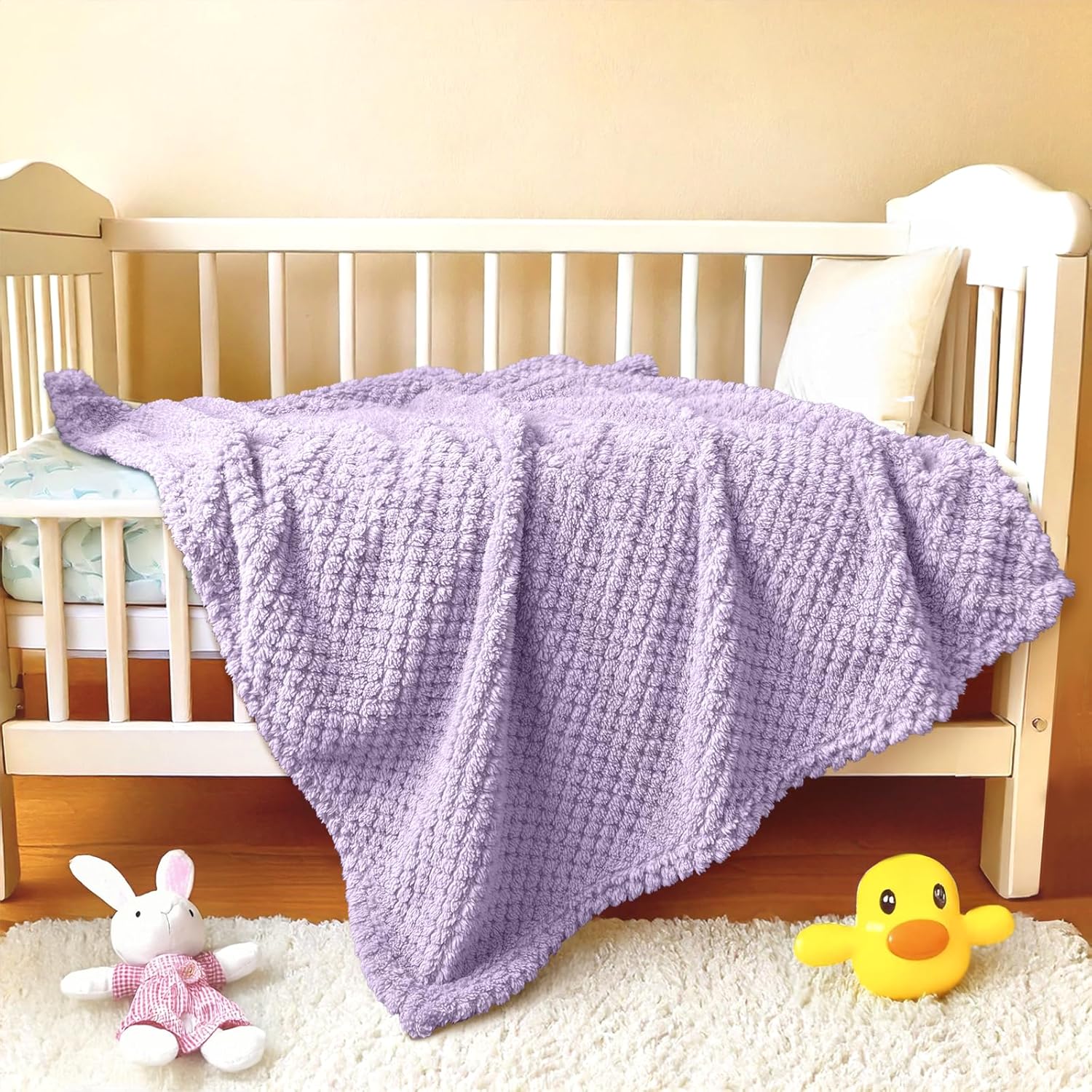 KENPERRY Ultra Soft Fleece Baby Blanket Purple 30 X 40