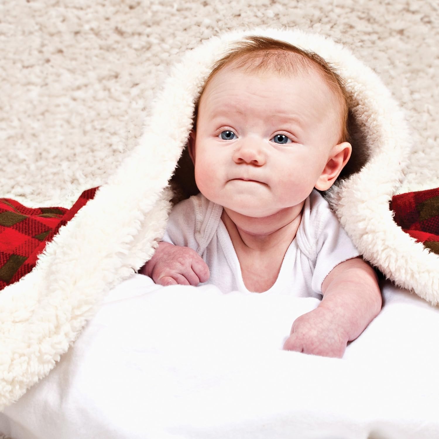 Trend Lab Gray Brown Buffalo Check Flannel Baby Blanket 1