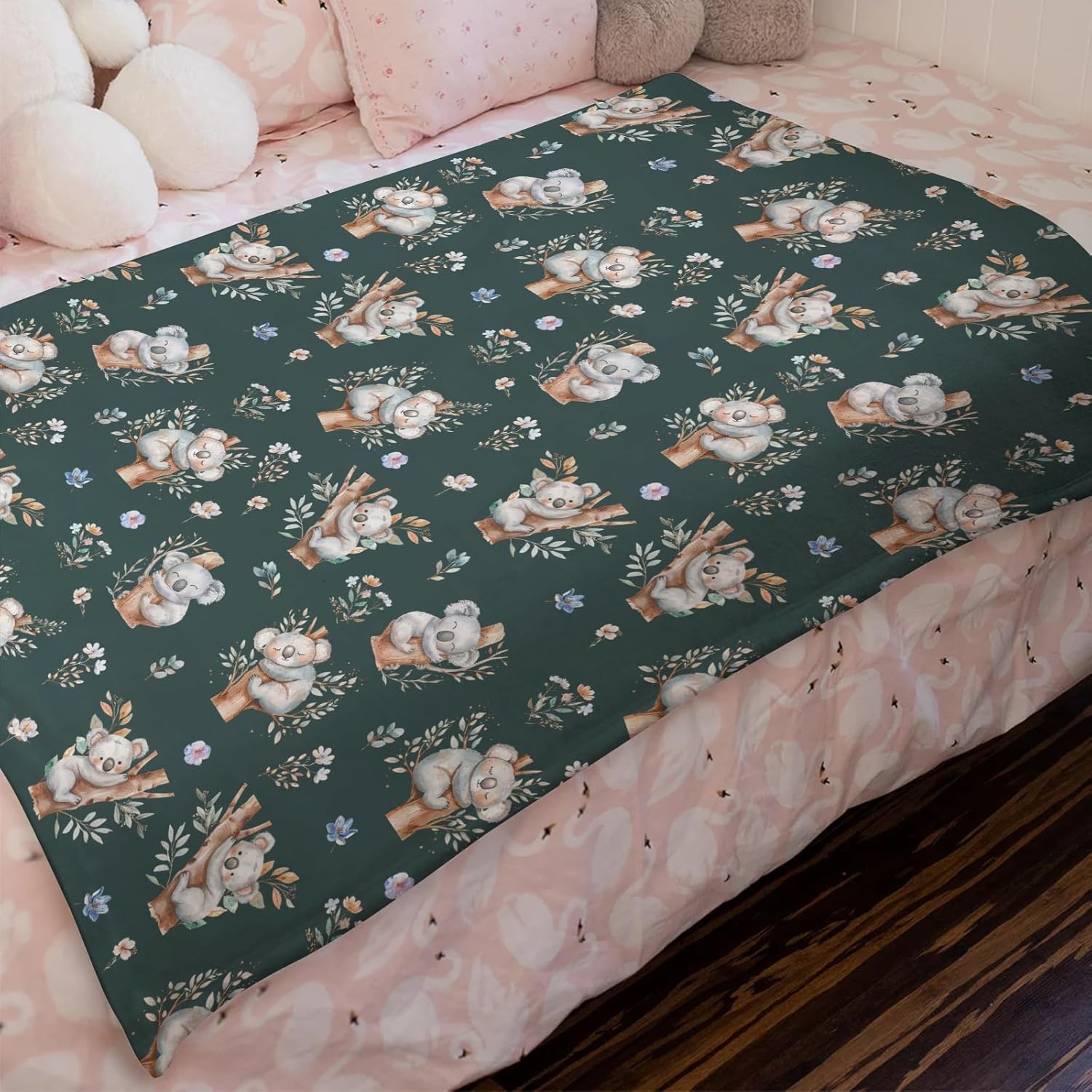 Flannel Koala Bear Baby Blanket 40x50 for Crib and Travel