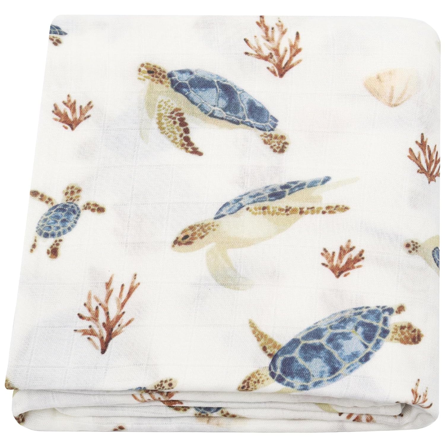 LifeTree Baby Swaddle Blanket 47 x 47 Sea Turtle Print