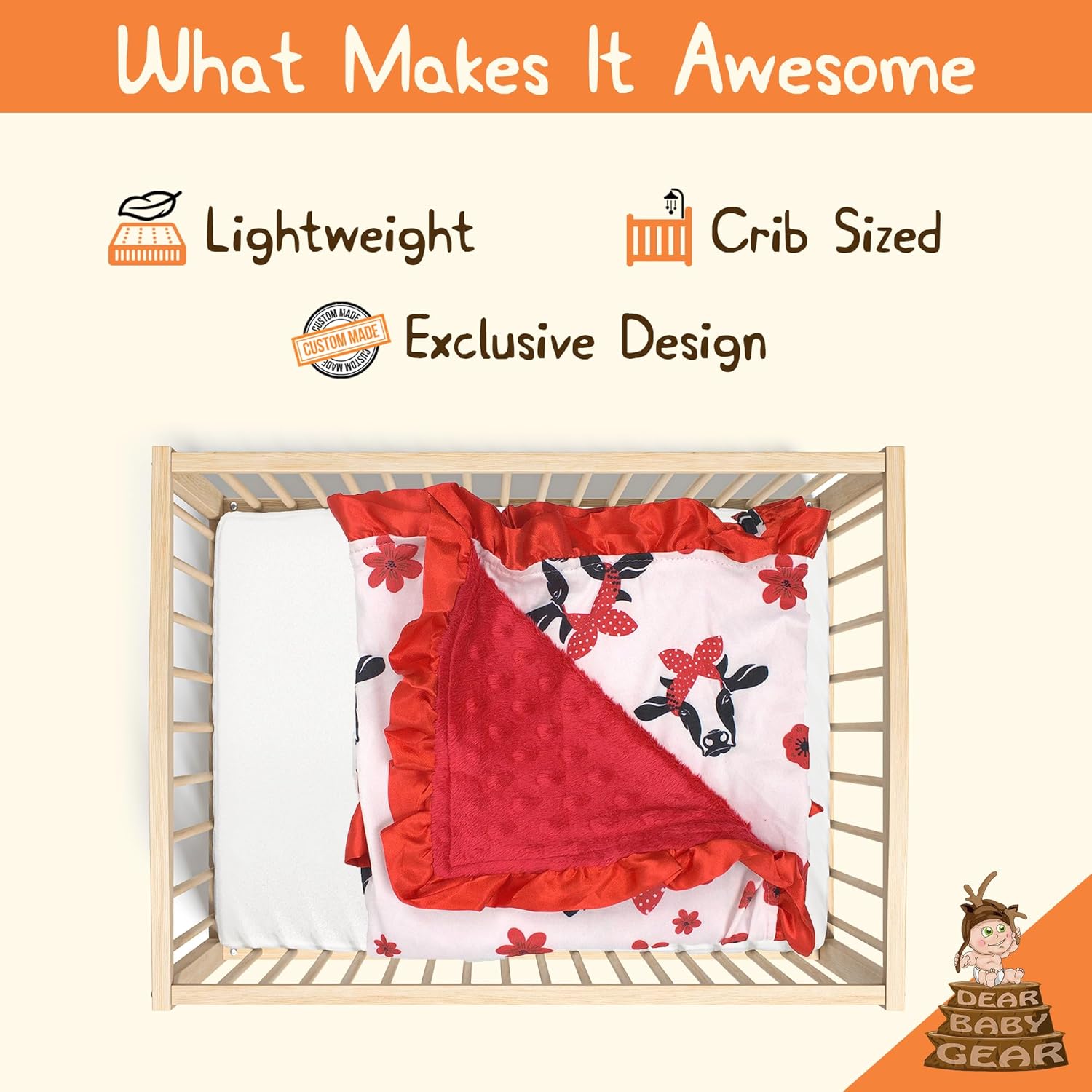 Dear Baby Gear Farm Deluxe Baby Blanket - 32x32 Inches 1