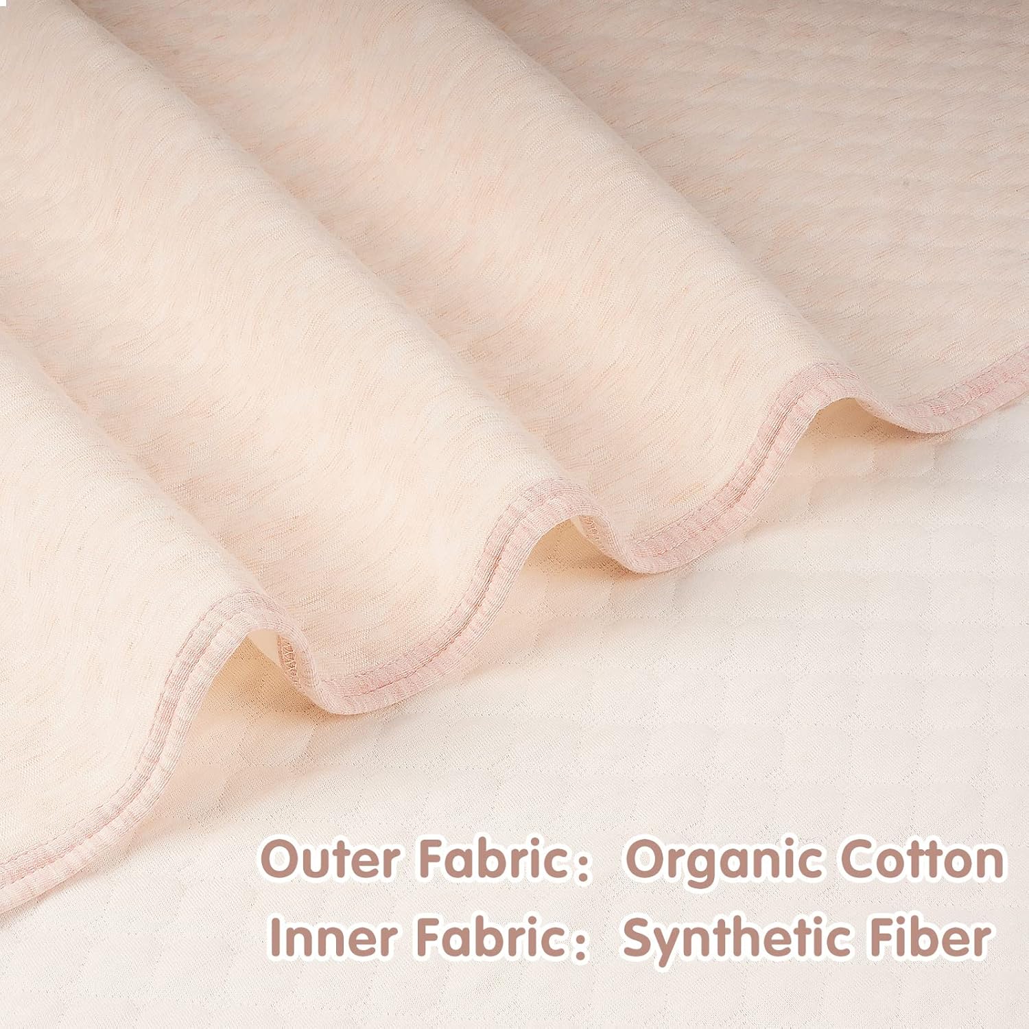 Zenssia Organic Cotton Baby Blanket - Light Orange 39x47