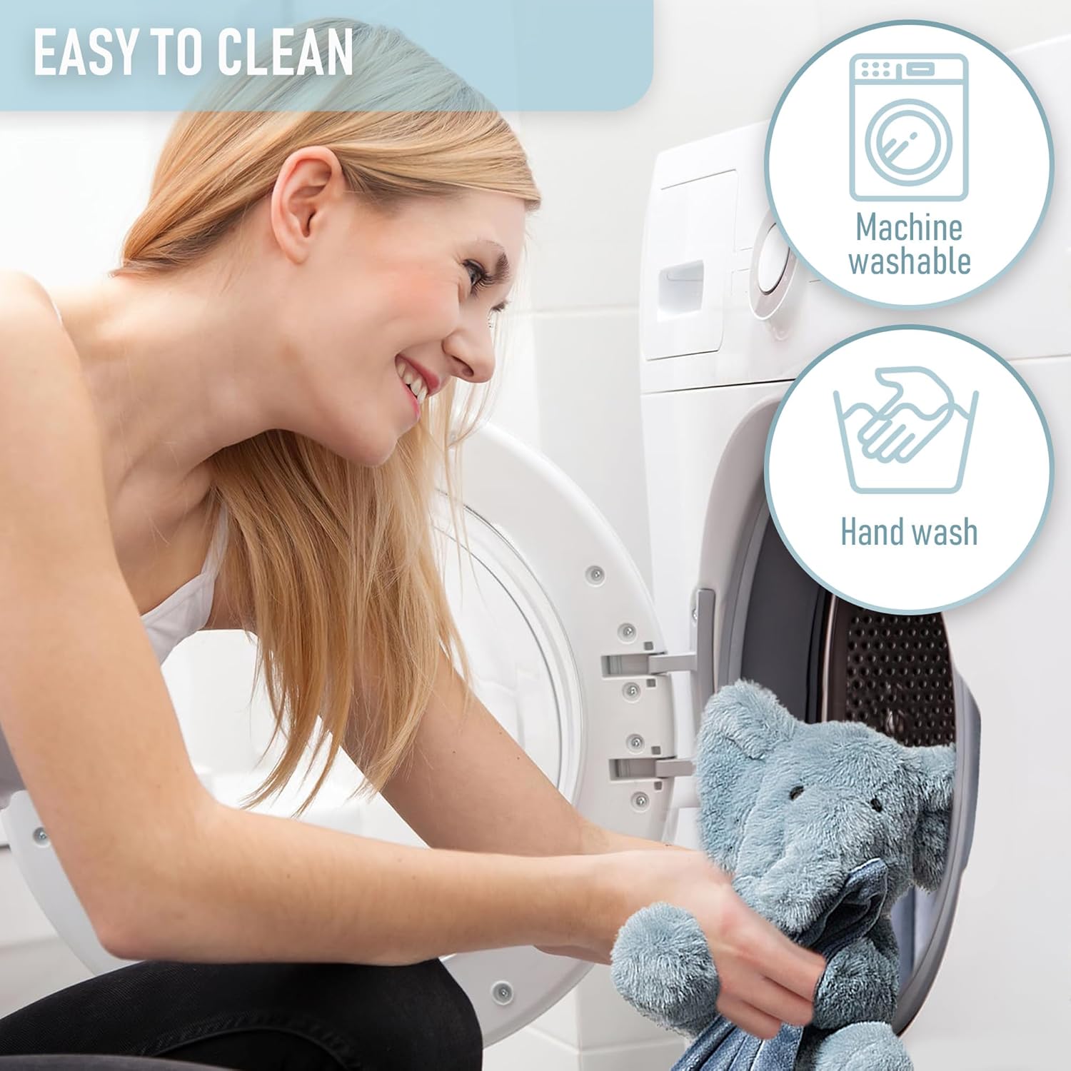 Baby Lovey Blue Elephant Security Blanket for Newborns and Toddlers