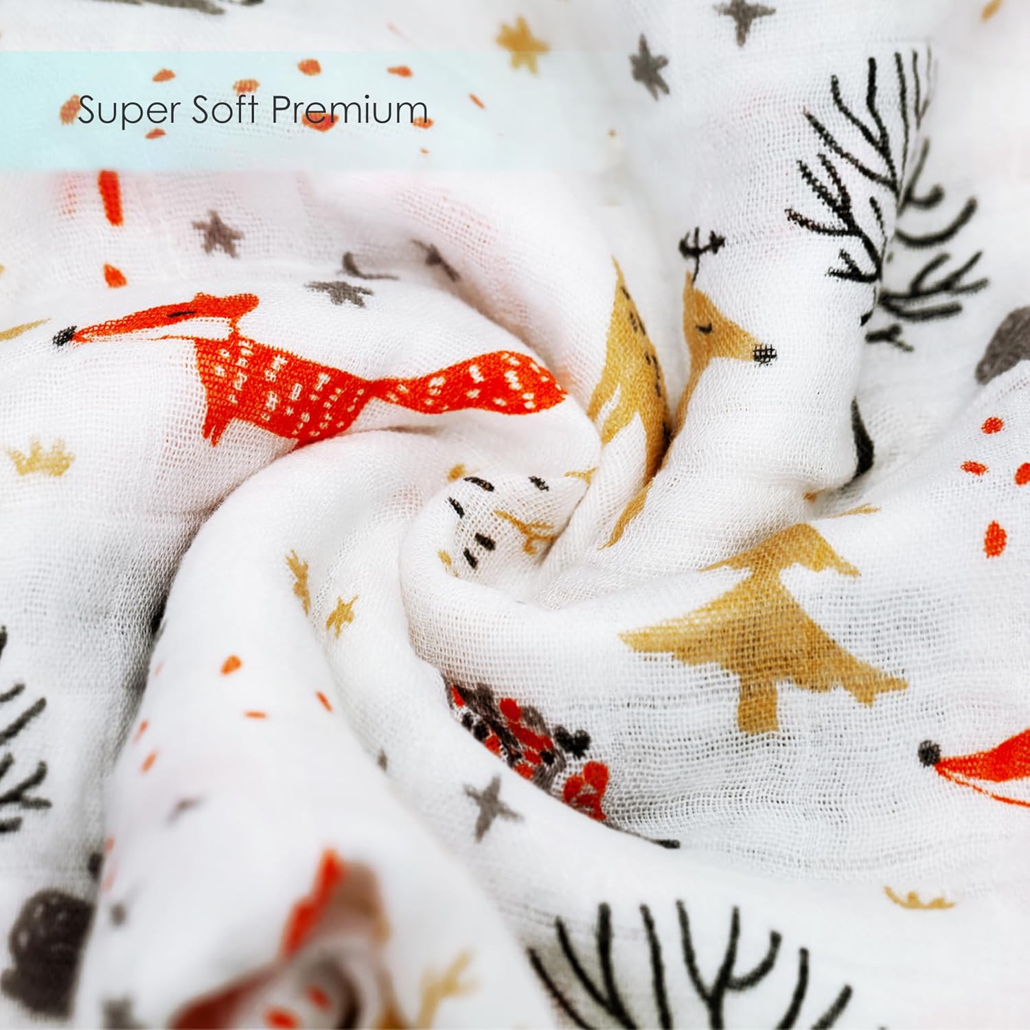 upsimples Swaddle Blanket Set of 4 - Fox Elephant Giraffe Dinosaur