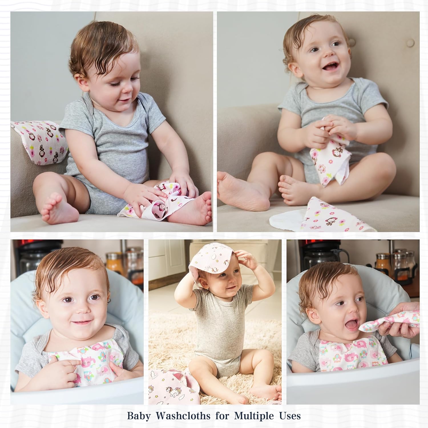Omilion 34 Pack Baby Blanket Washcloth Set