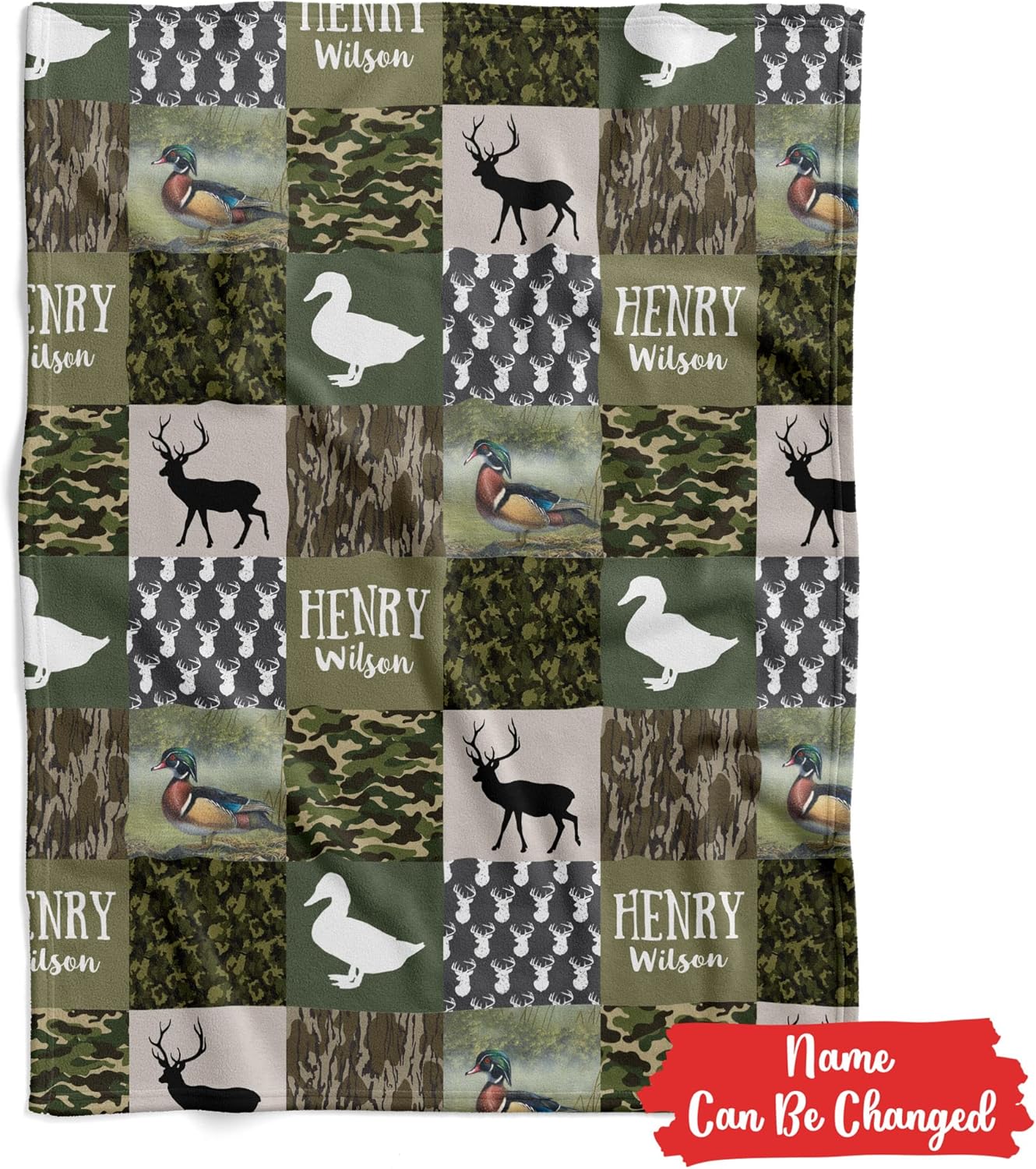 Personalized Camouflage Baby Blanket with Name