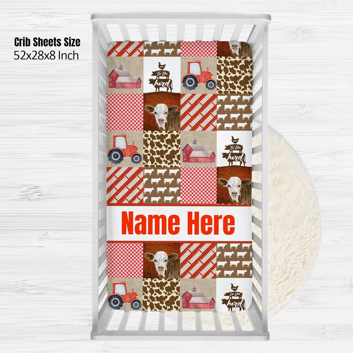 Personalized Red Tractor Minky Baby Blanket with Name