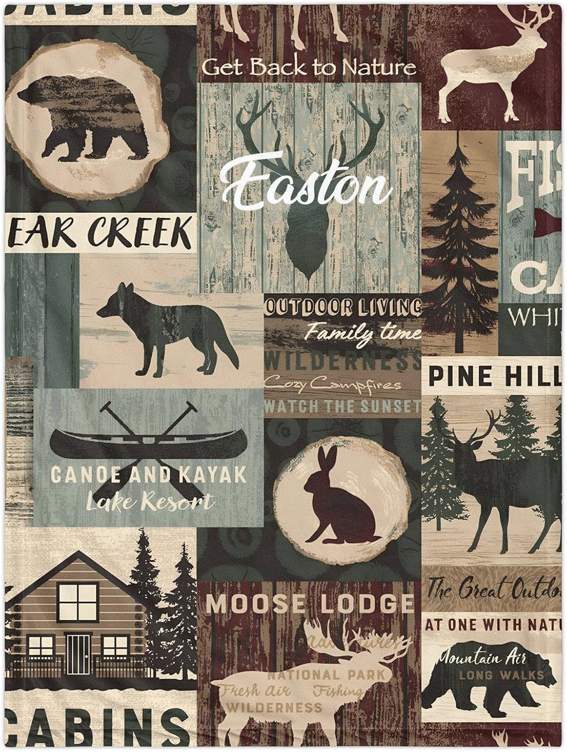 Personalized Woodland Baby Blanket with Name