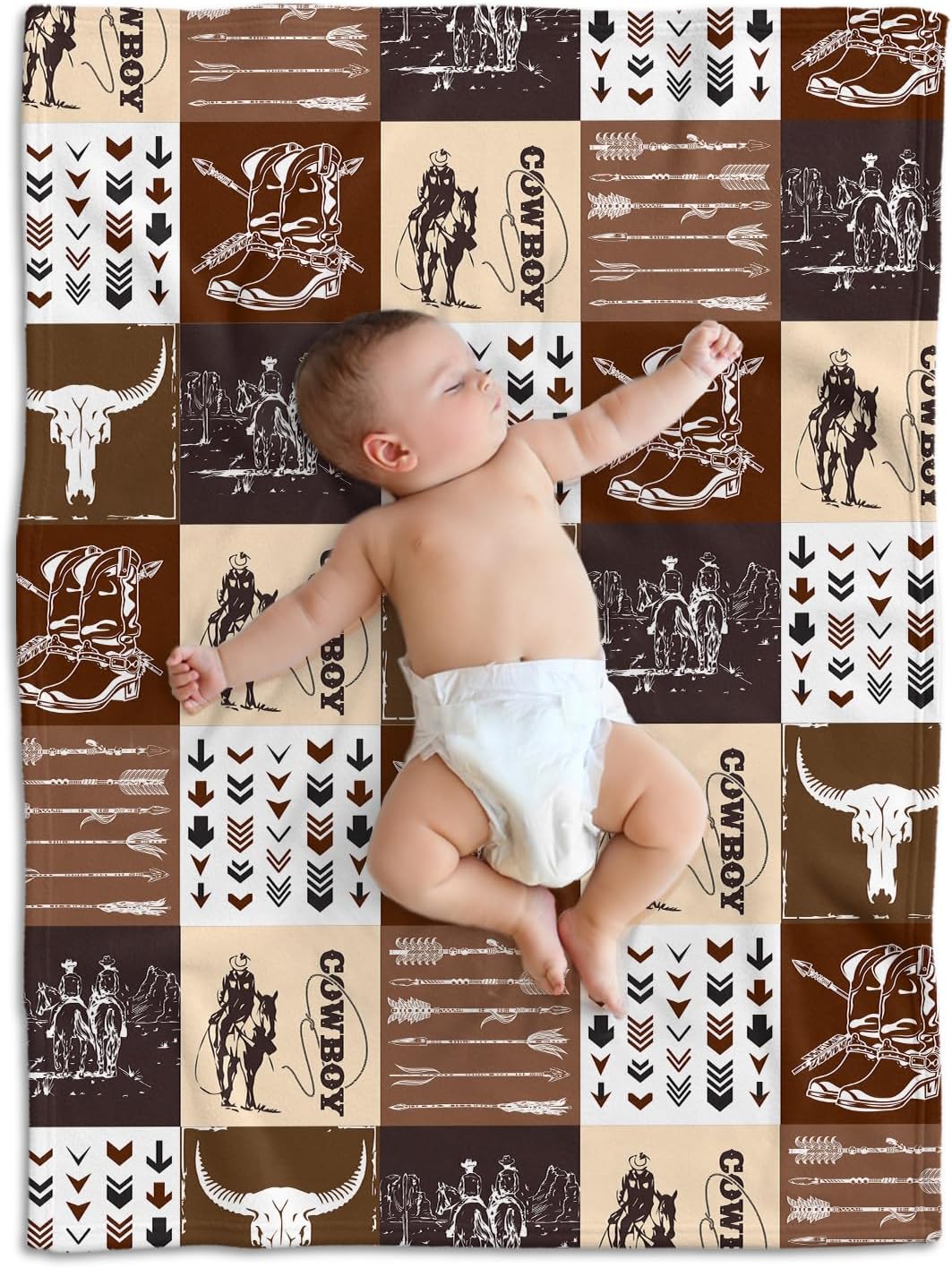 Western Baby Blanket for Nursery Room Decor