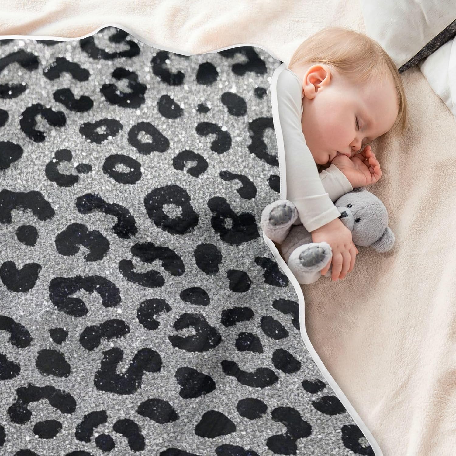 Soft Leopard Print Cotton Blanket 30x40in for Baby