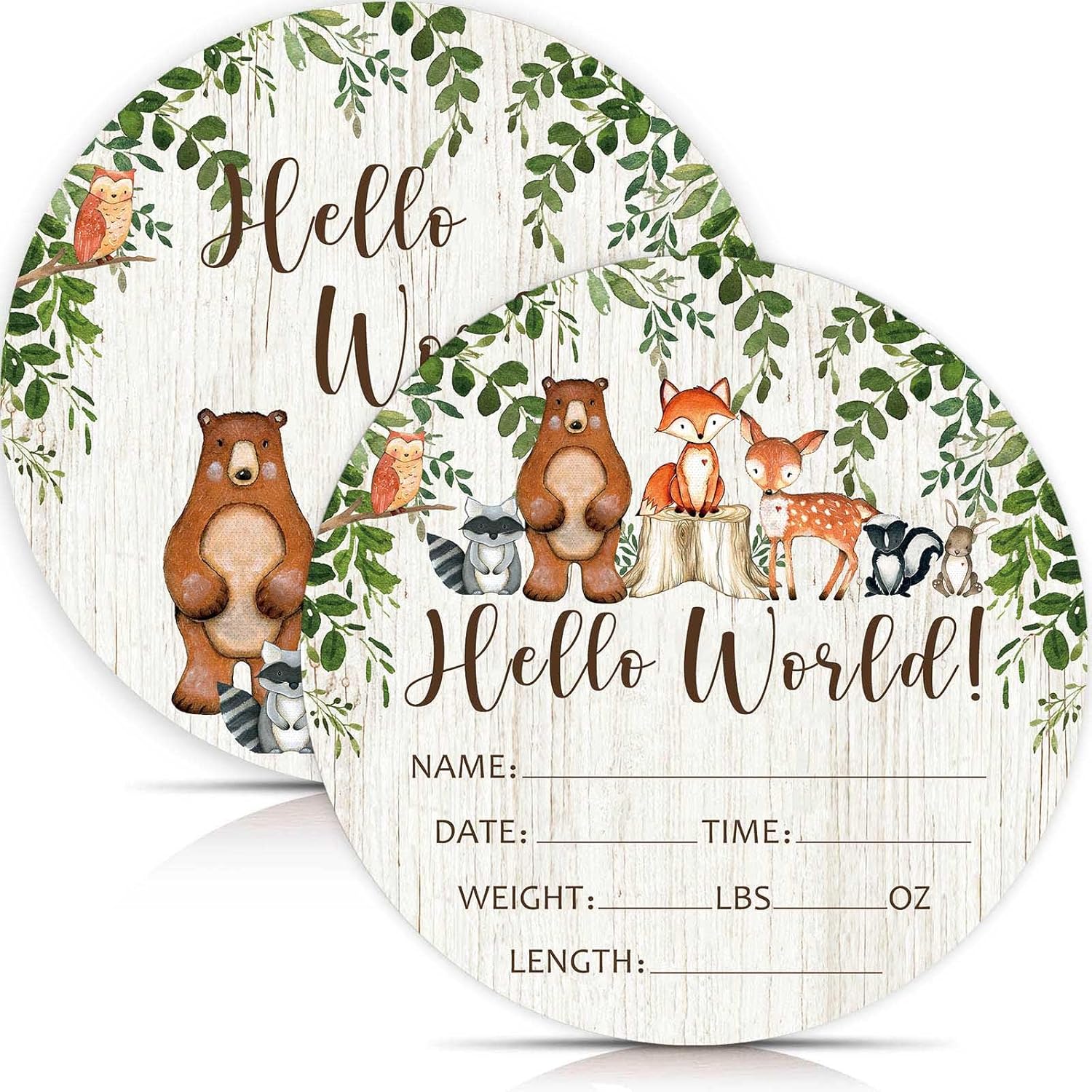 Yuzioey Woodland Animals Baby Milestone Blanket with Birth Stat Sign