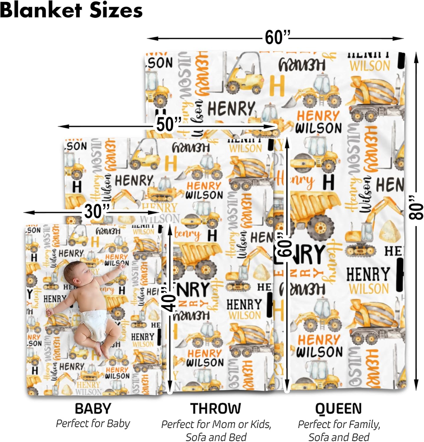 Custom Baby Blanket with Name - Car Theme