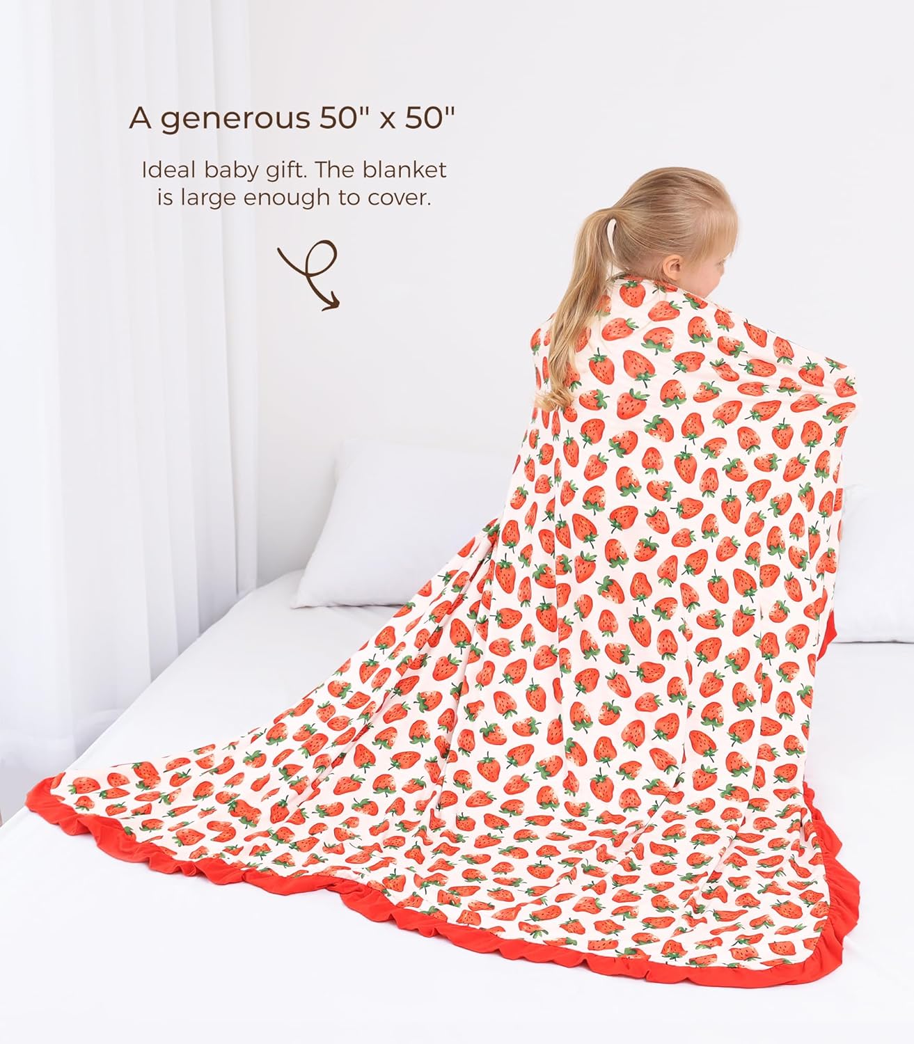 DREAMHALO 50x50 Baby Blanket Strawberry