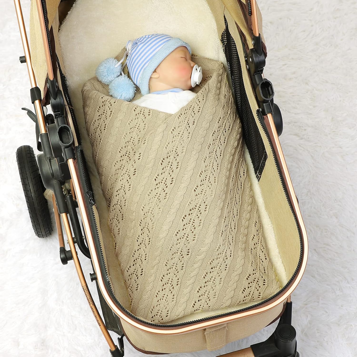 LAWKUL Knit Baby Blanket 40x30 Inches