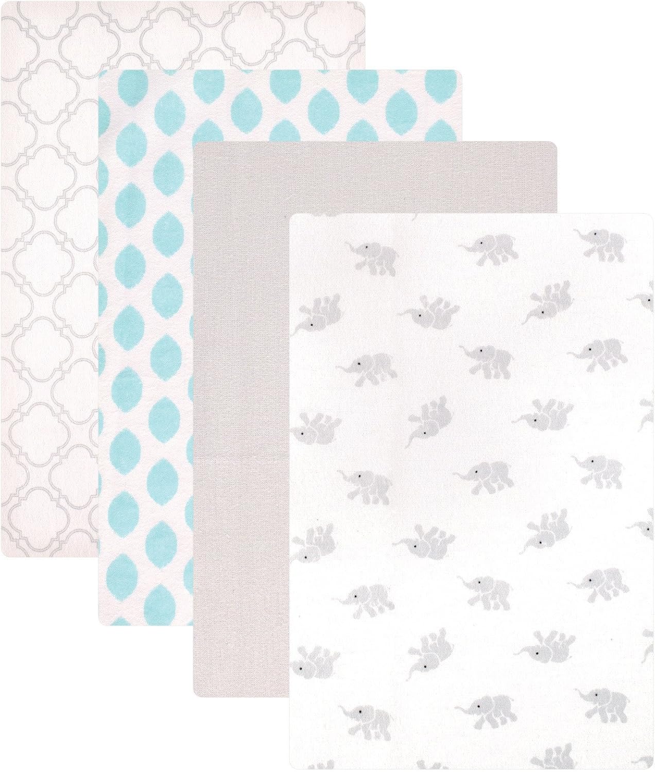 Luvable Friends 4-Pack Cotton Flannel Receiving Blankets for Baby