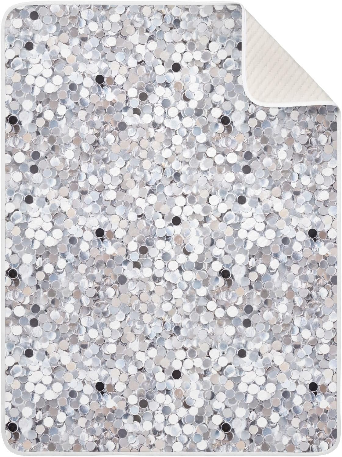 Wassud White Sequins Baby Blanket 30x40 in