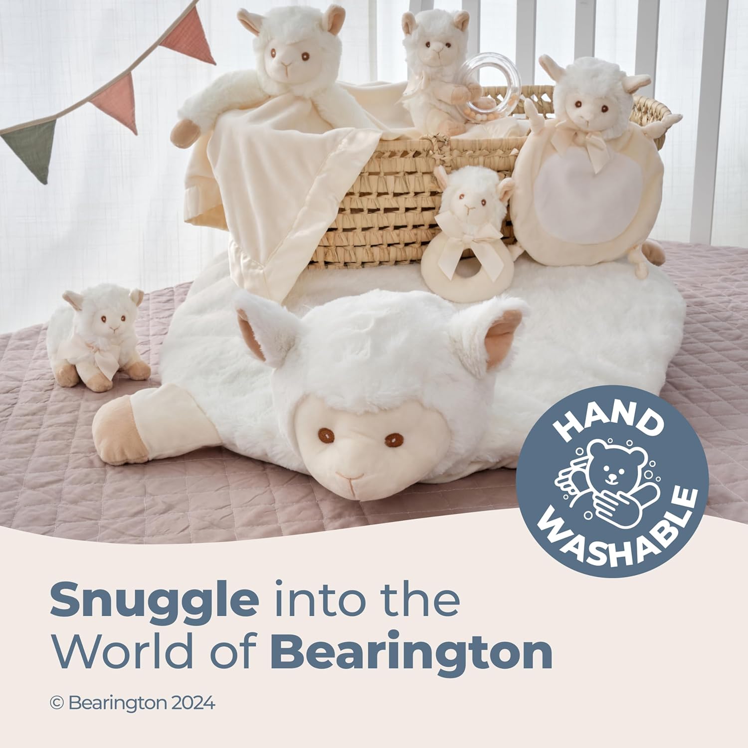 Bearington Collection Llama Lovey Blanket - 8x7 in Snuggly Security Companion