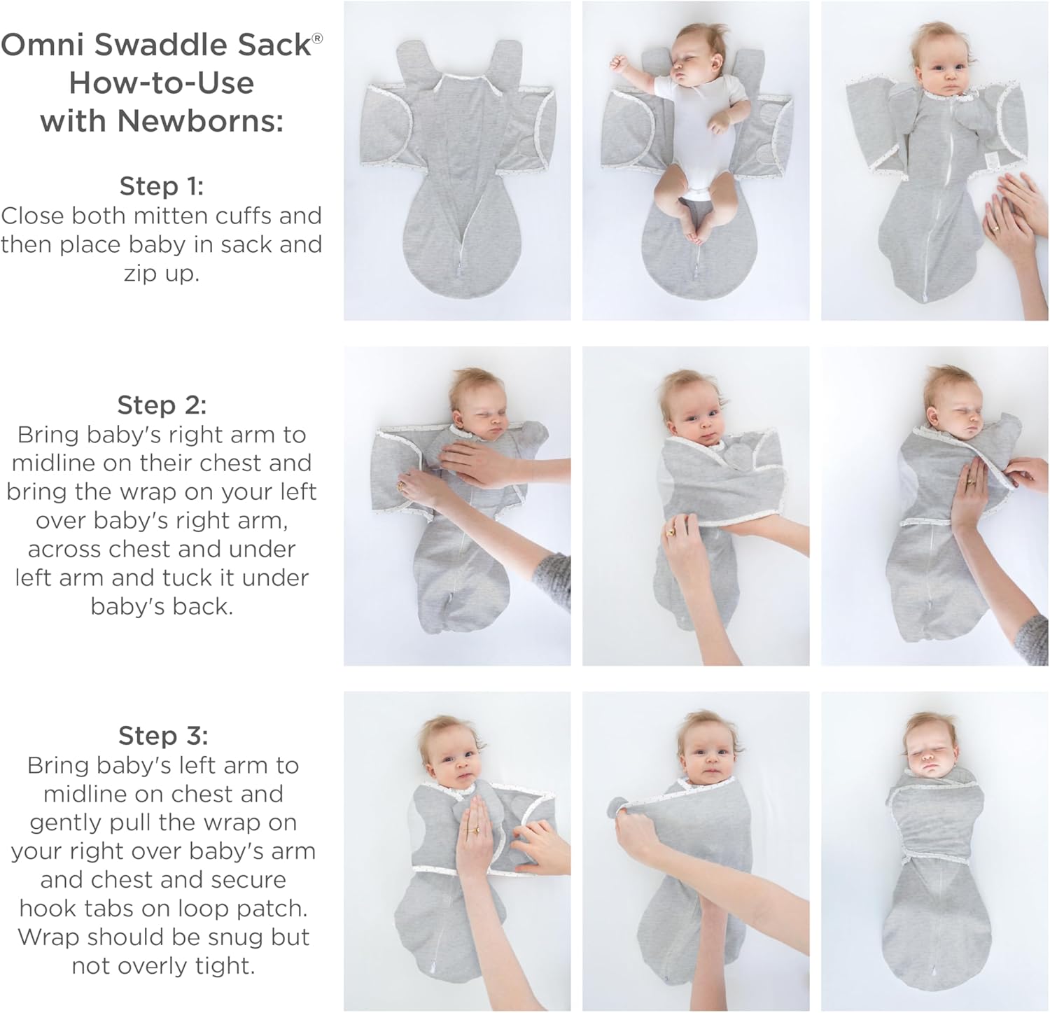 SwaddleDesigns Omni Swaddle Sack for Newborn 6-Way Flexibility