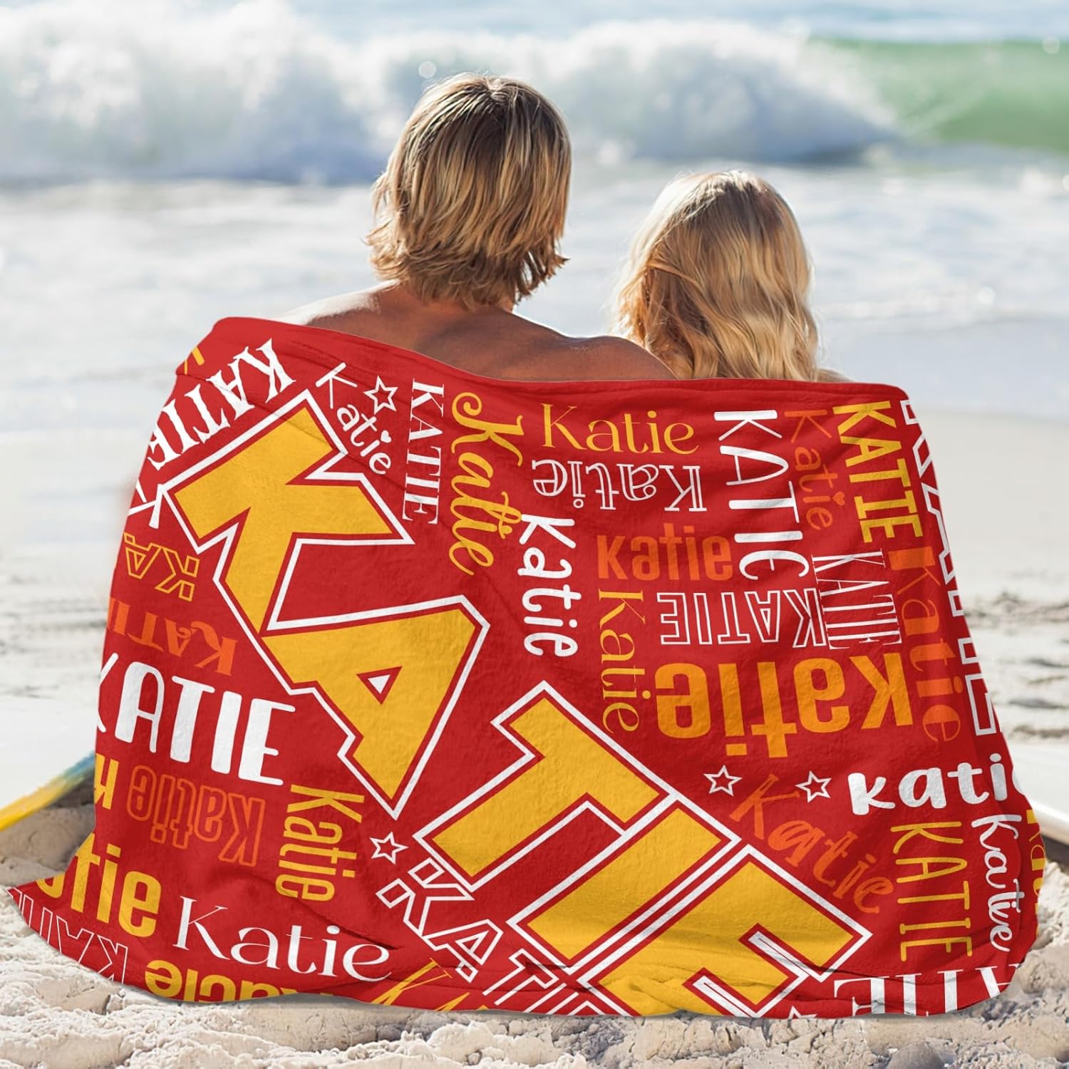 OAHEDIAM Personalized Baby Blanket with Name Red 30x40 Inches