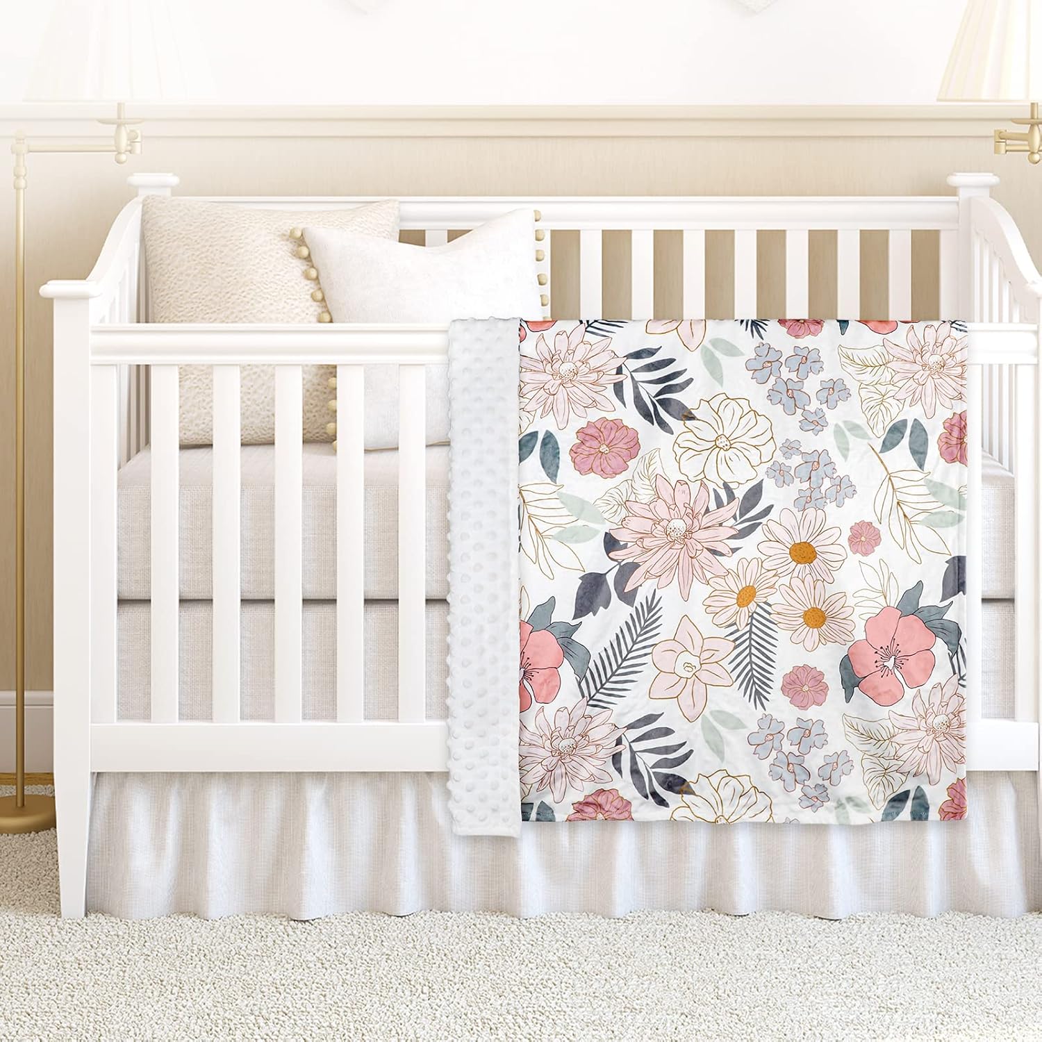HNHUAMING Baby Blanket with Dotted Backing
