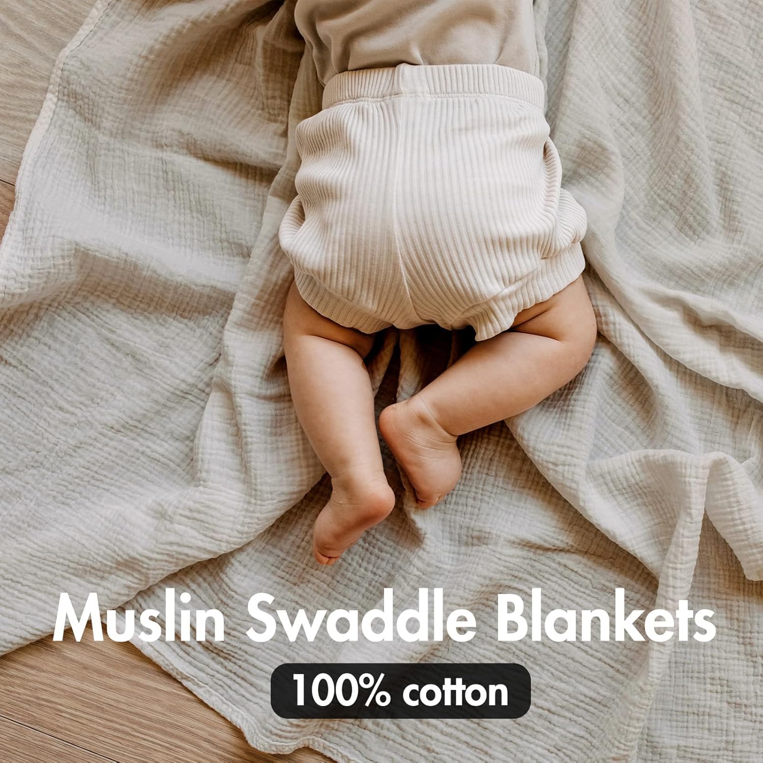 LYRICHOM Muslin Swaddle Blankets 3 Pack