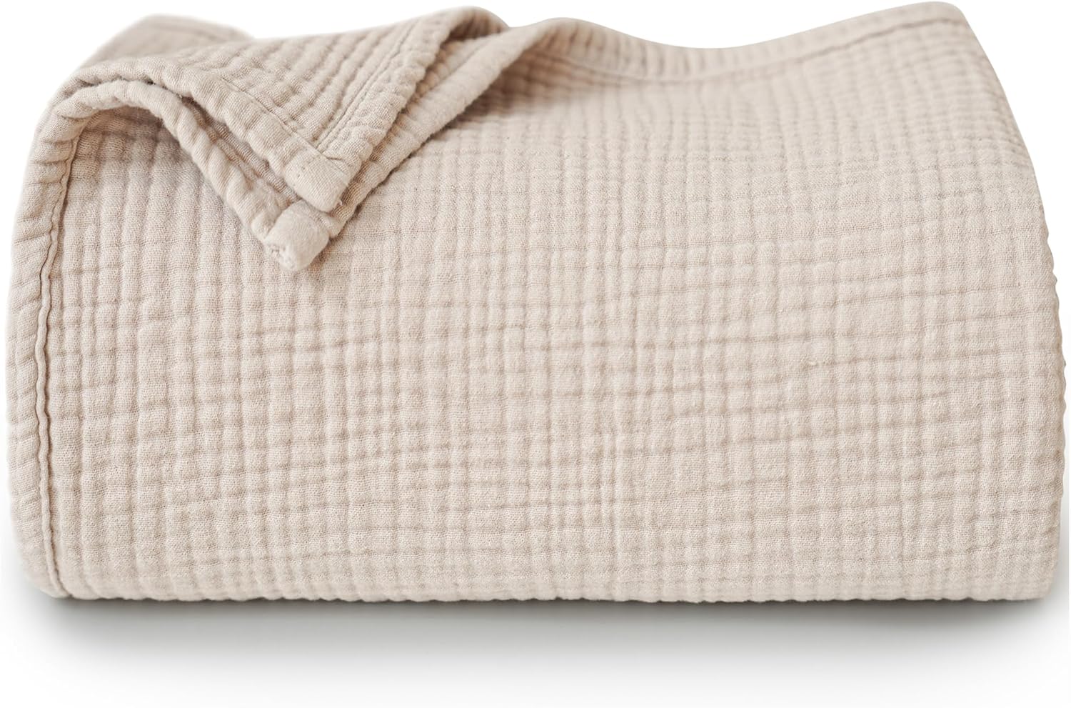 MairMore Muslin Baby Blanket - Soft Ivory 47x47 Inch Neutral Swaddling